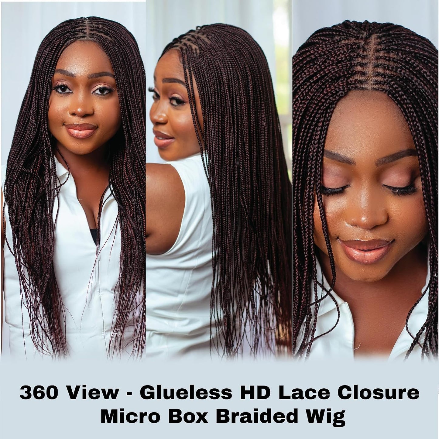 Wow Braids Pelucas trenzadas, peluca trenzada de micro millones, co...