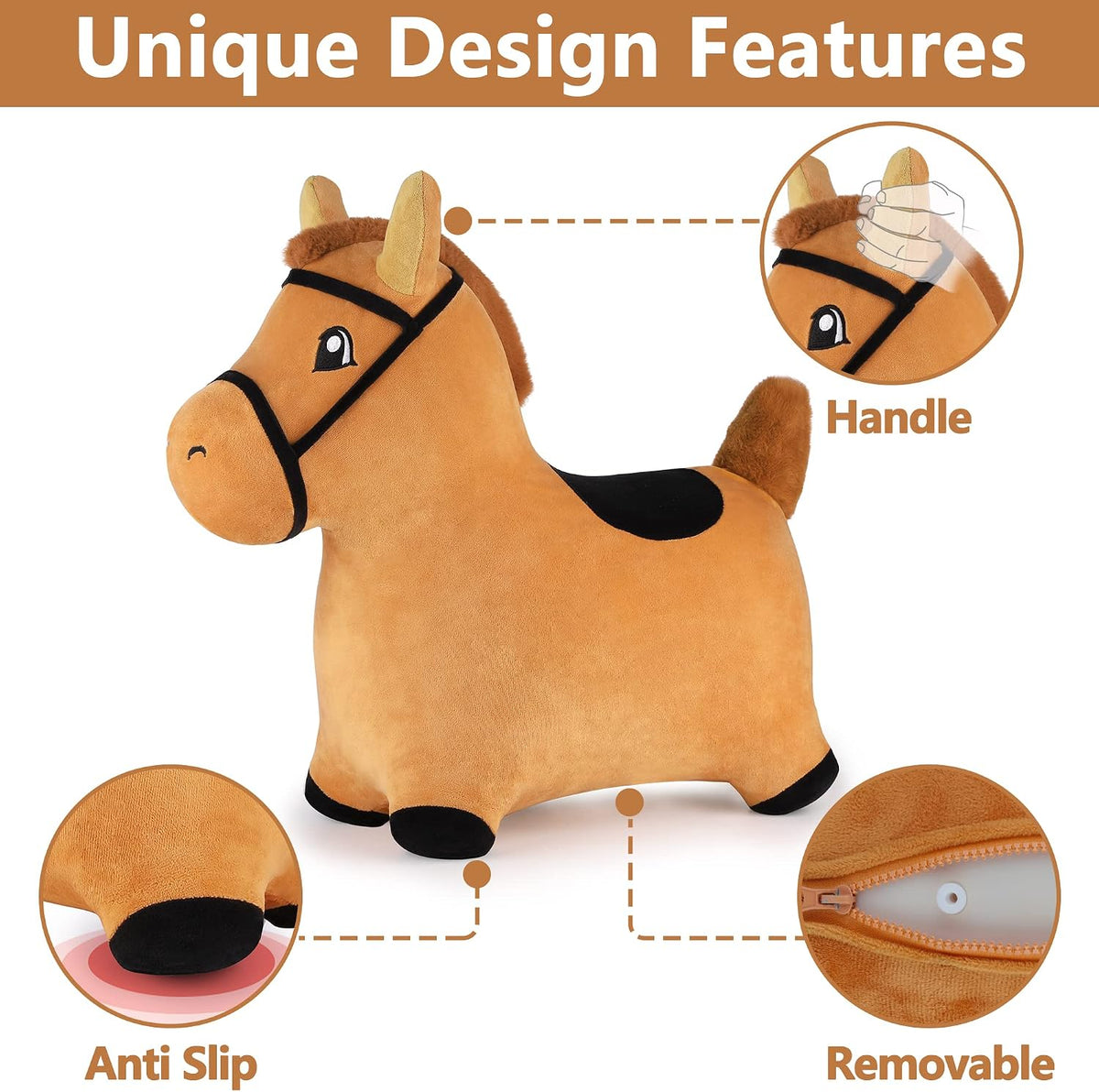 Hopping Horse, iPlay, iLearn caballo saltarín, inflable, juguetes d...