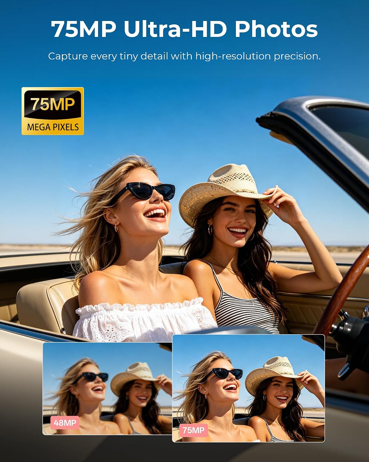 IKUCAM Cámara digital 4K para fotografía de 75 MP con enfoque autom...