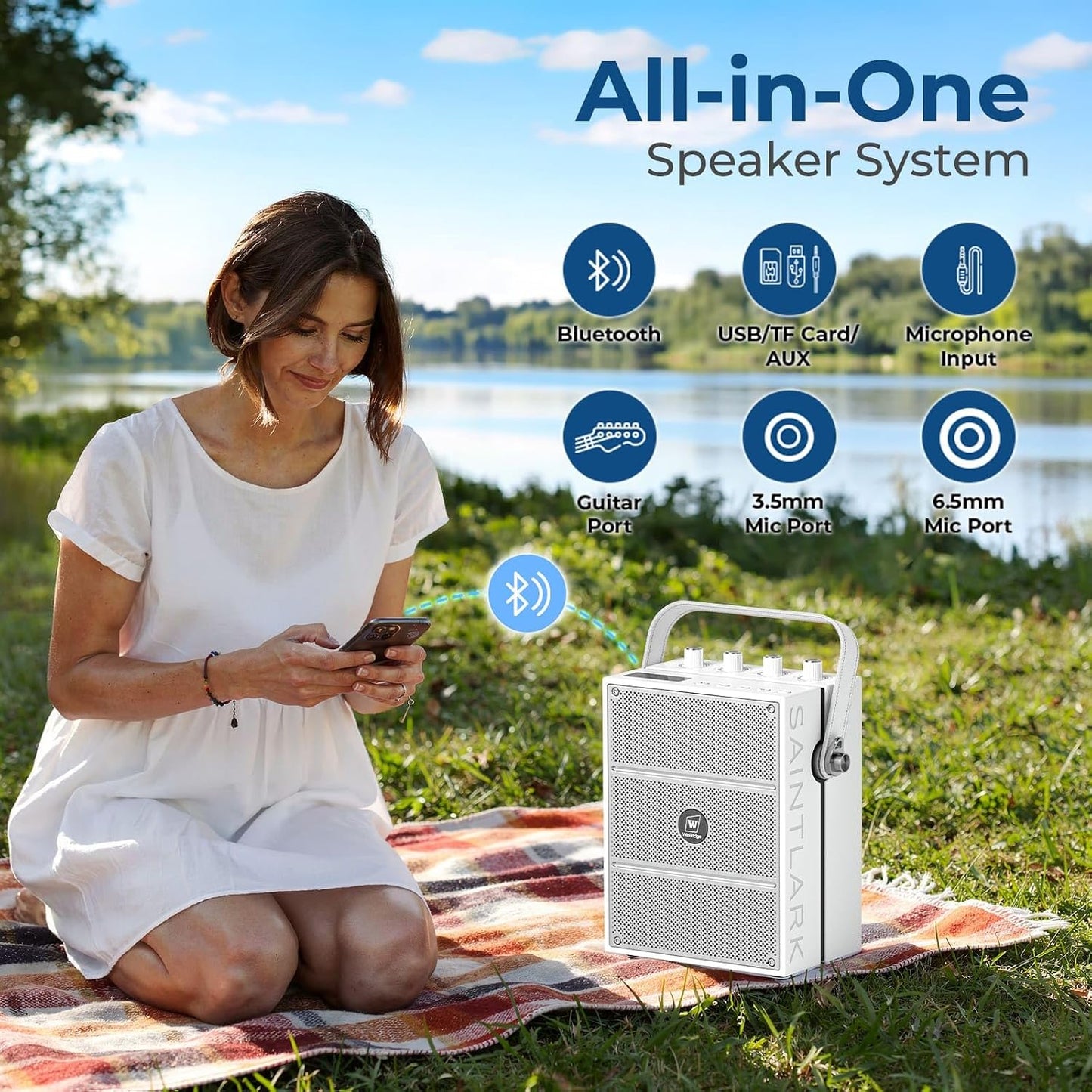 Amplificador de voz inalámbrico de 100 W, altavoz Bluetooth fuerte...