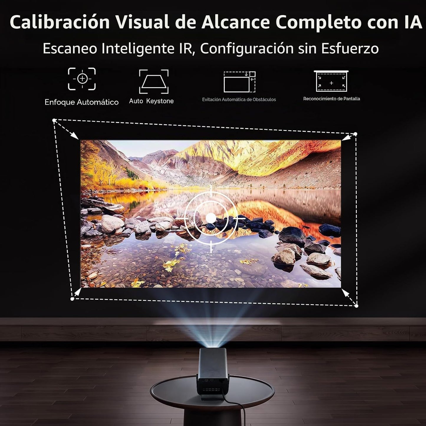 [Calibración visual 2000 ANSI\/AI\/Soporte 4K] Proyector inteligent...