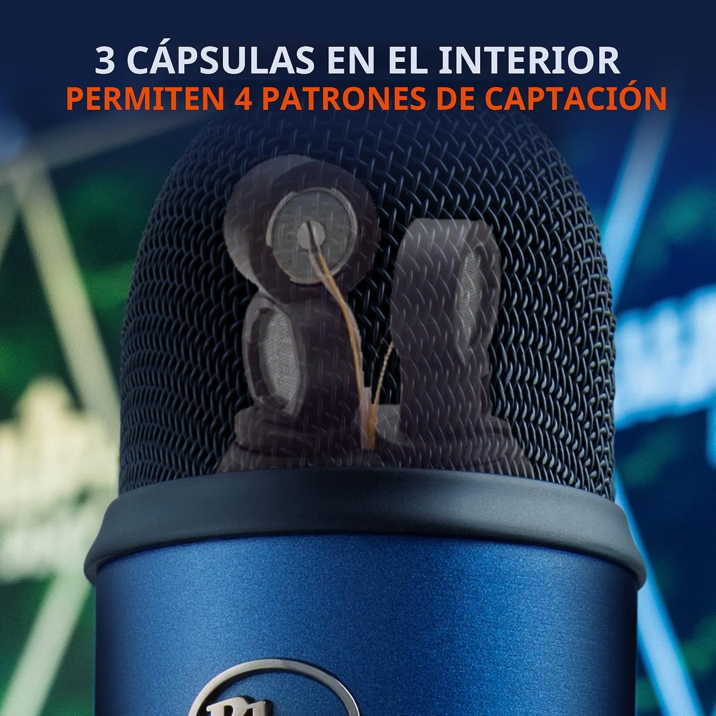 Logitech Creators Blue Yeti - Micrófono USB para juegos, transmisió...