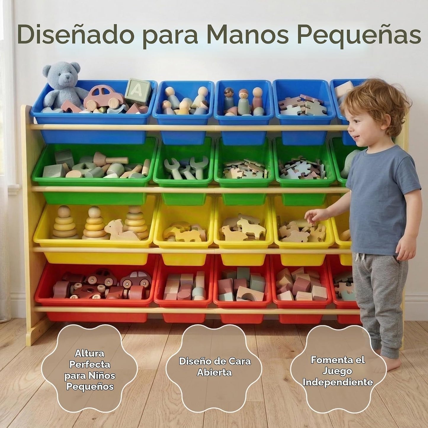 Humble Crew Organizador de juguetes para niños con 20 contenedores,...
