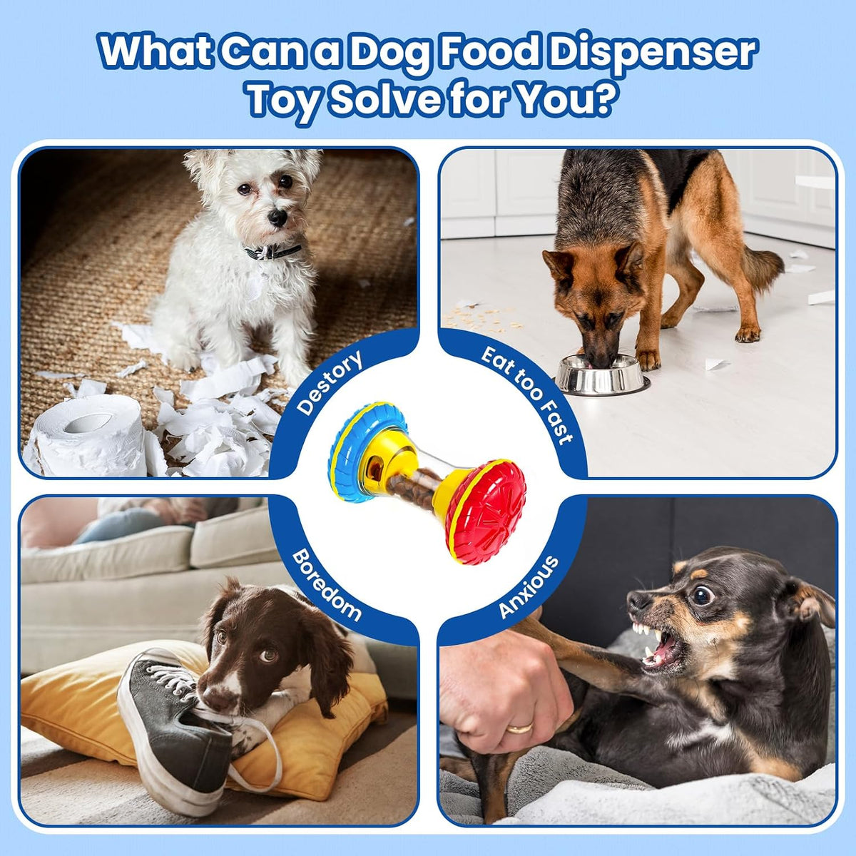 BoYoYo Juguetes interactivos para perros, rompecabezas para perros,...