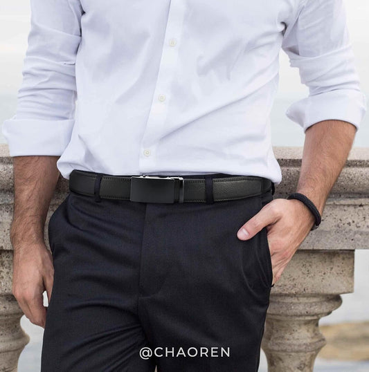 CHAOREN - Cinturón para hombre - Cinturón de trinquete de cuero de...