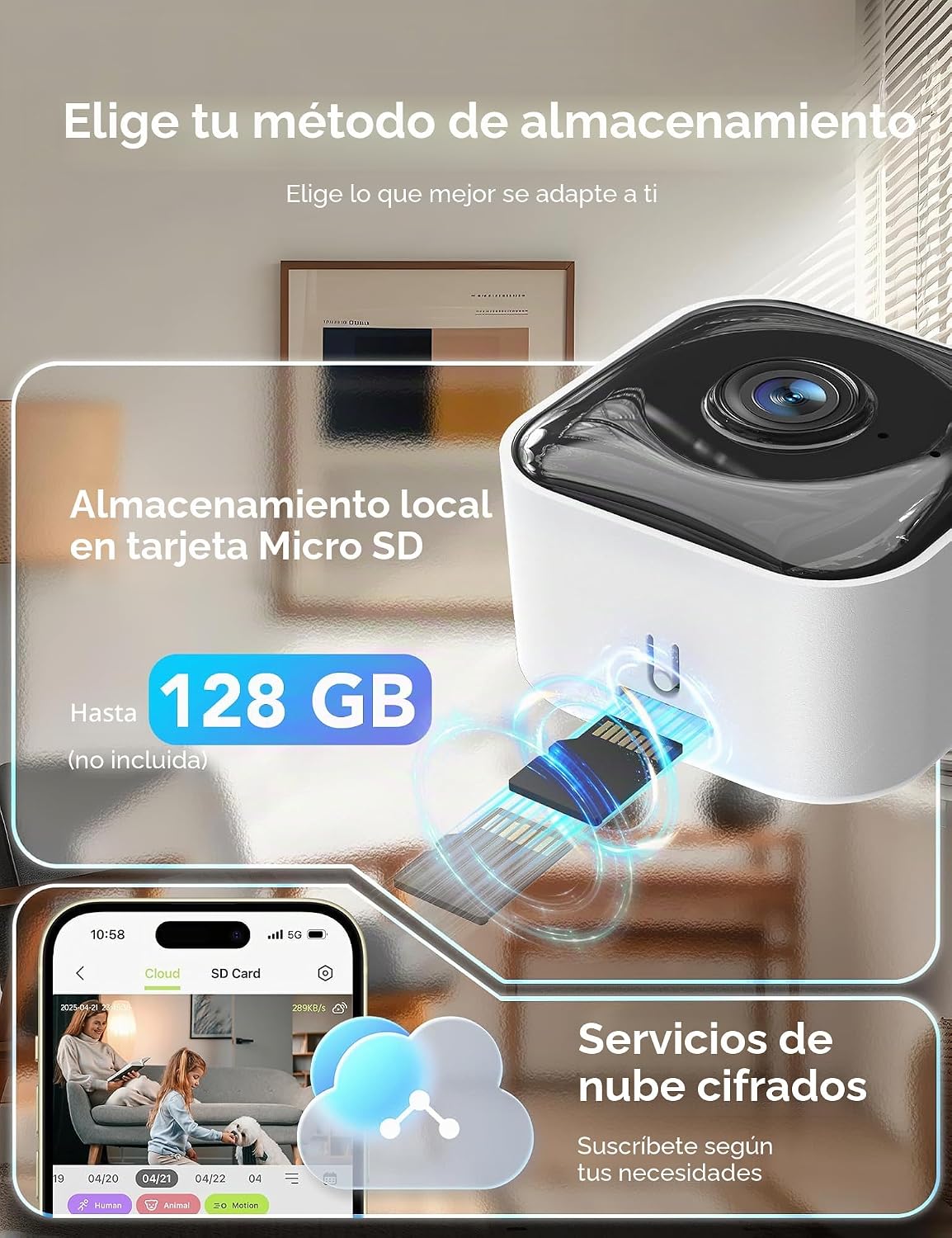 GNCC Cámara de seguridad interior 2K para el hogar, cámara para mas...