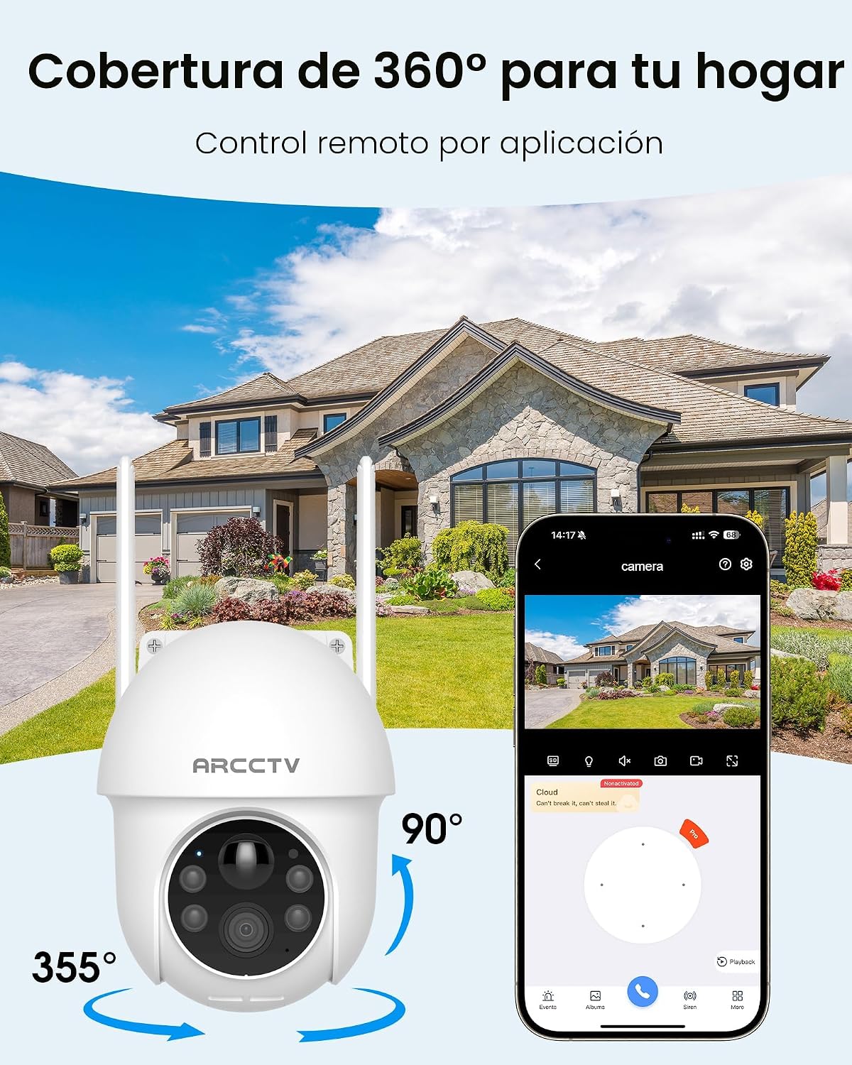 ARCCTV Cámaras de Seguridad Inalámbricas para Exteriores WiFi Solar...