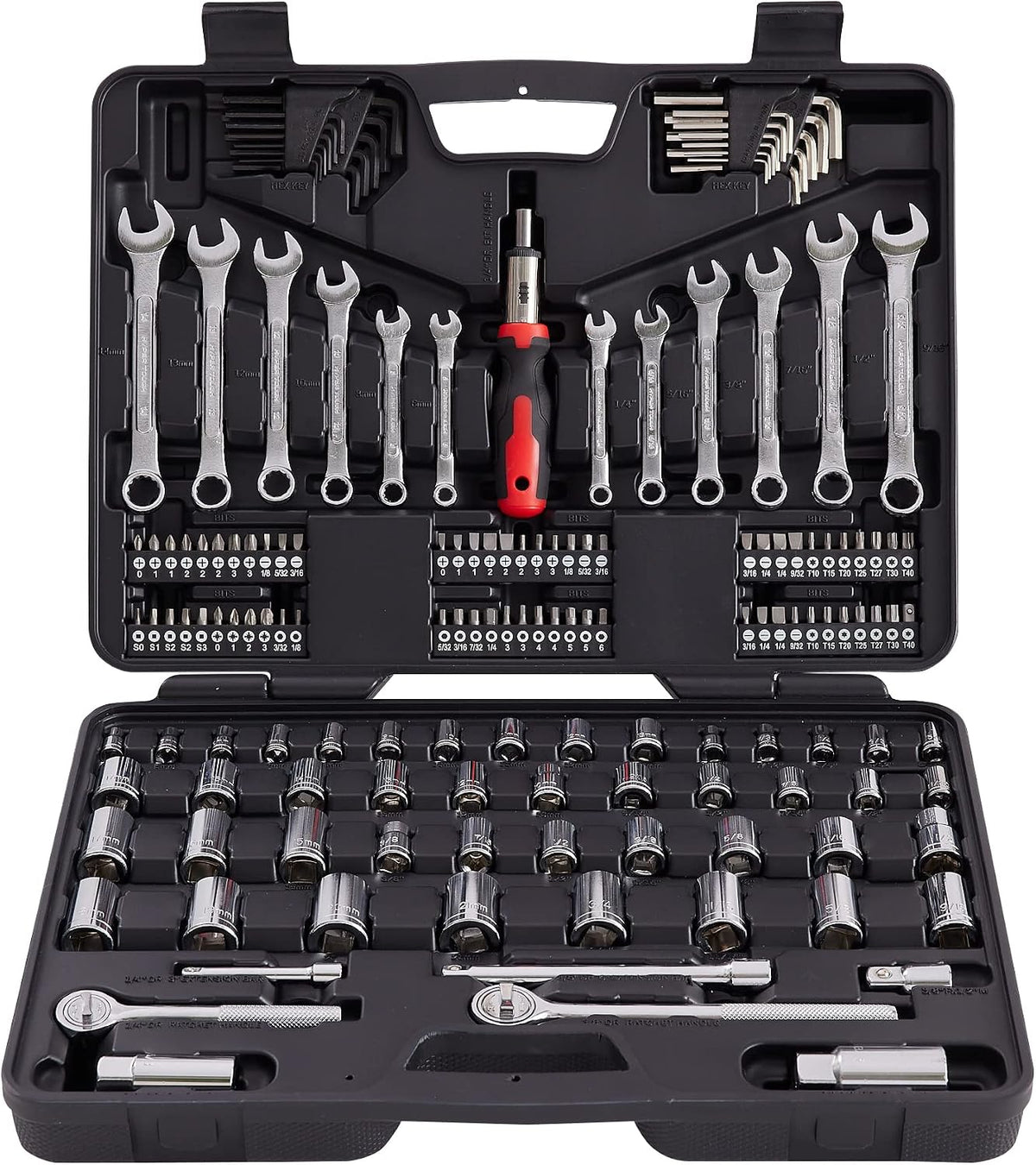 MECHMAX Juego de herramientas Master Mechanics de 161 piezas y kit...