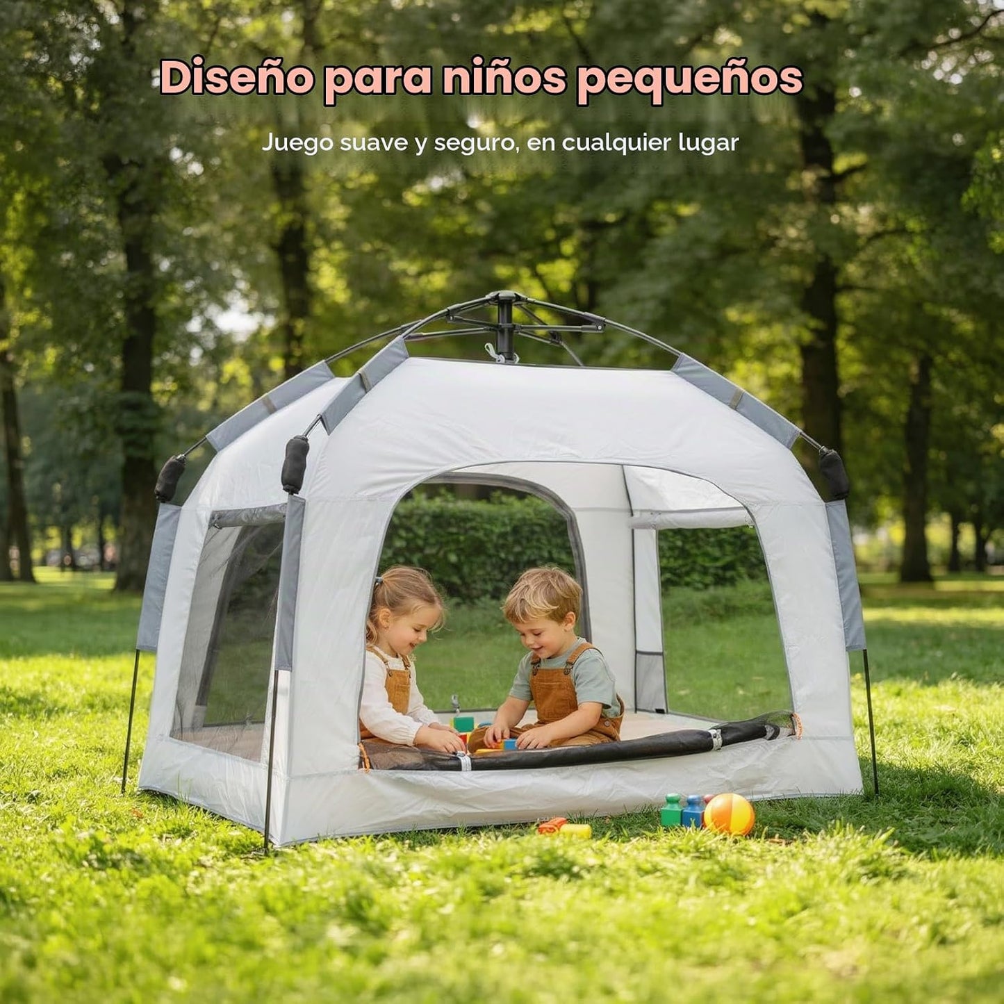 Cama de viaje inflable para niños pequeños con tienda de campaña: c...