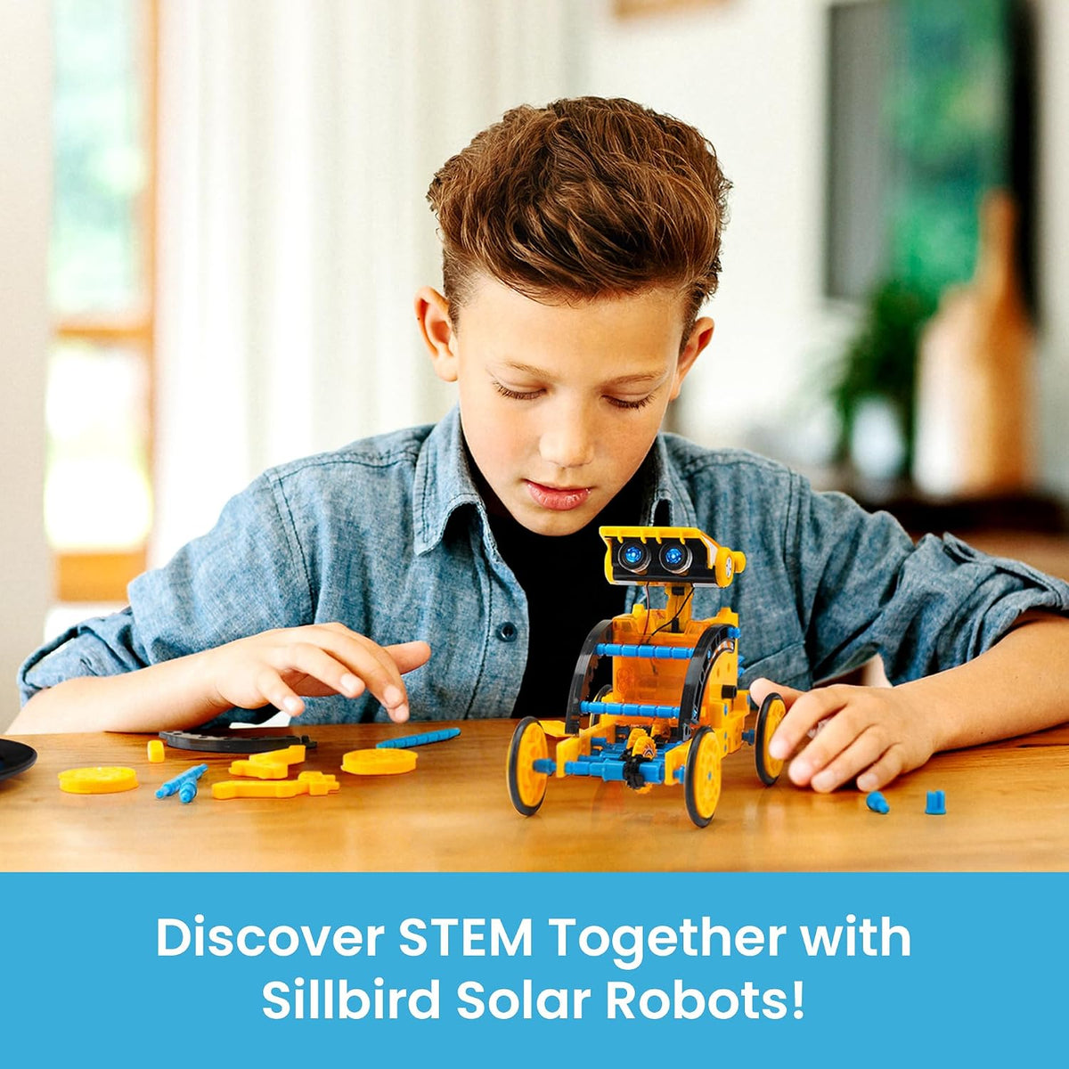 Sillbird Kit de robot de construcción solar, regalo STEM para niños...