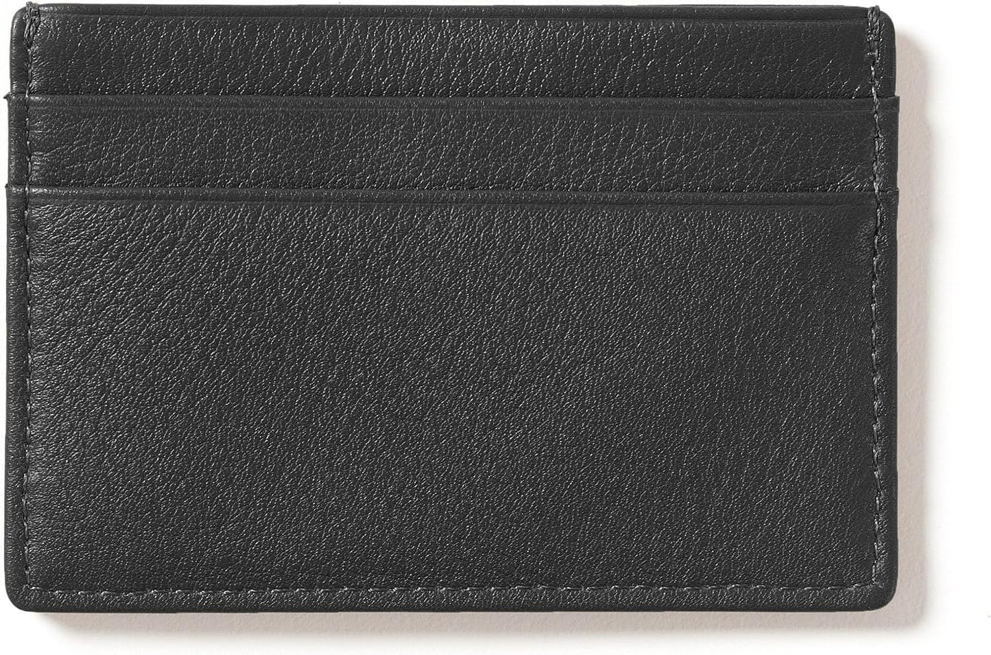 Leatherology Cartera delgada para tarjetas de crédito para hombre:...