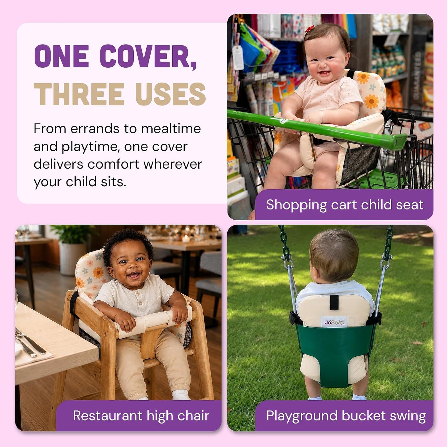 JoSeat Funda de asiento para bebé, diseño floral | Protector de asi...