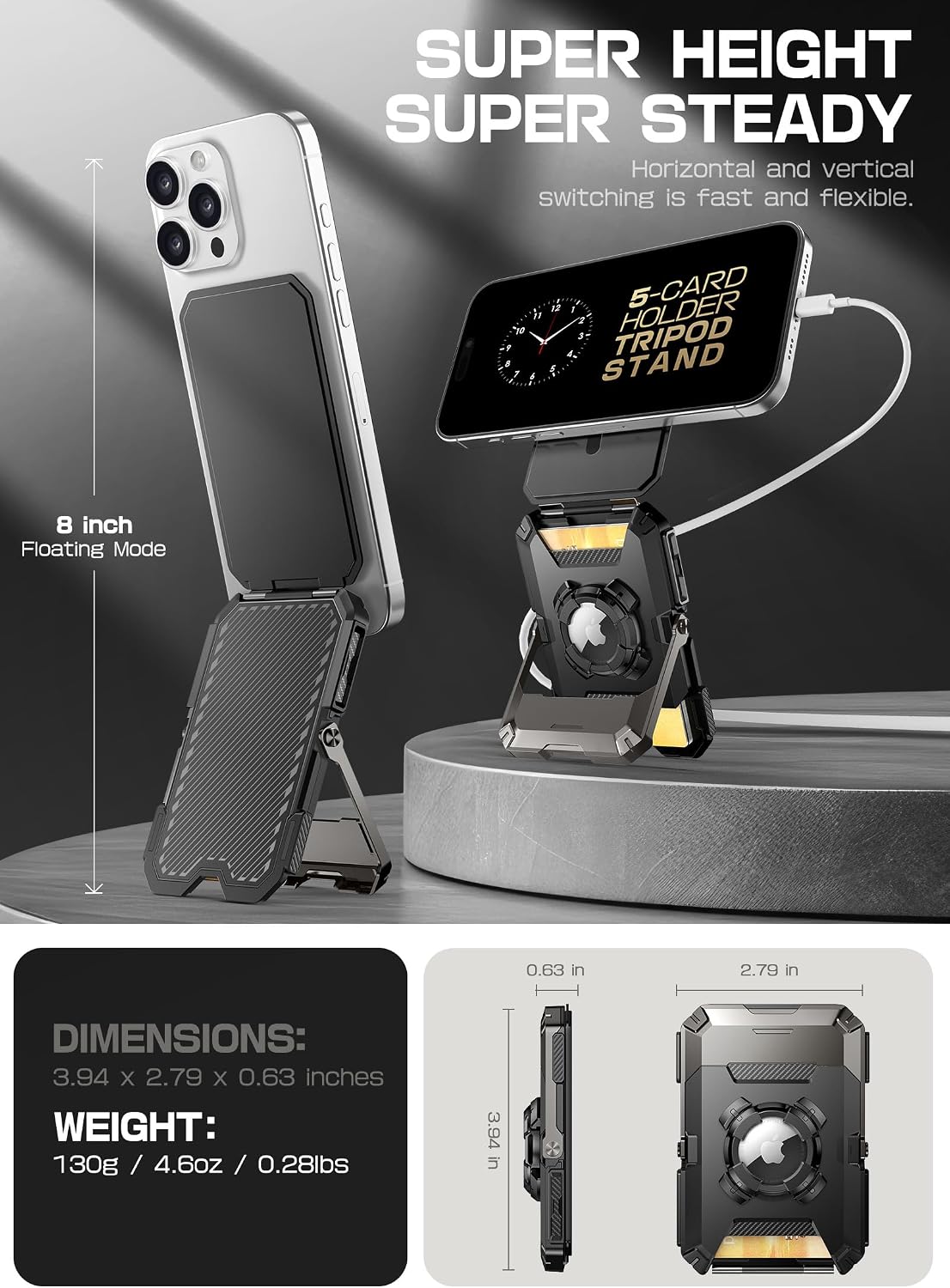 SUPCASE Cartera MagSafe con soporte AirTag, cartera magnética para...