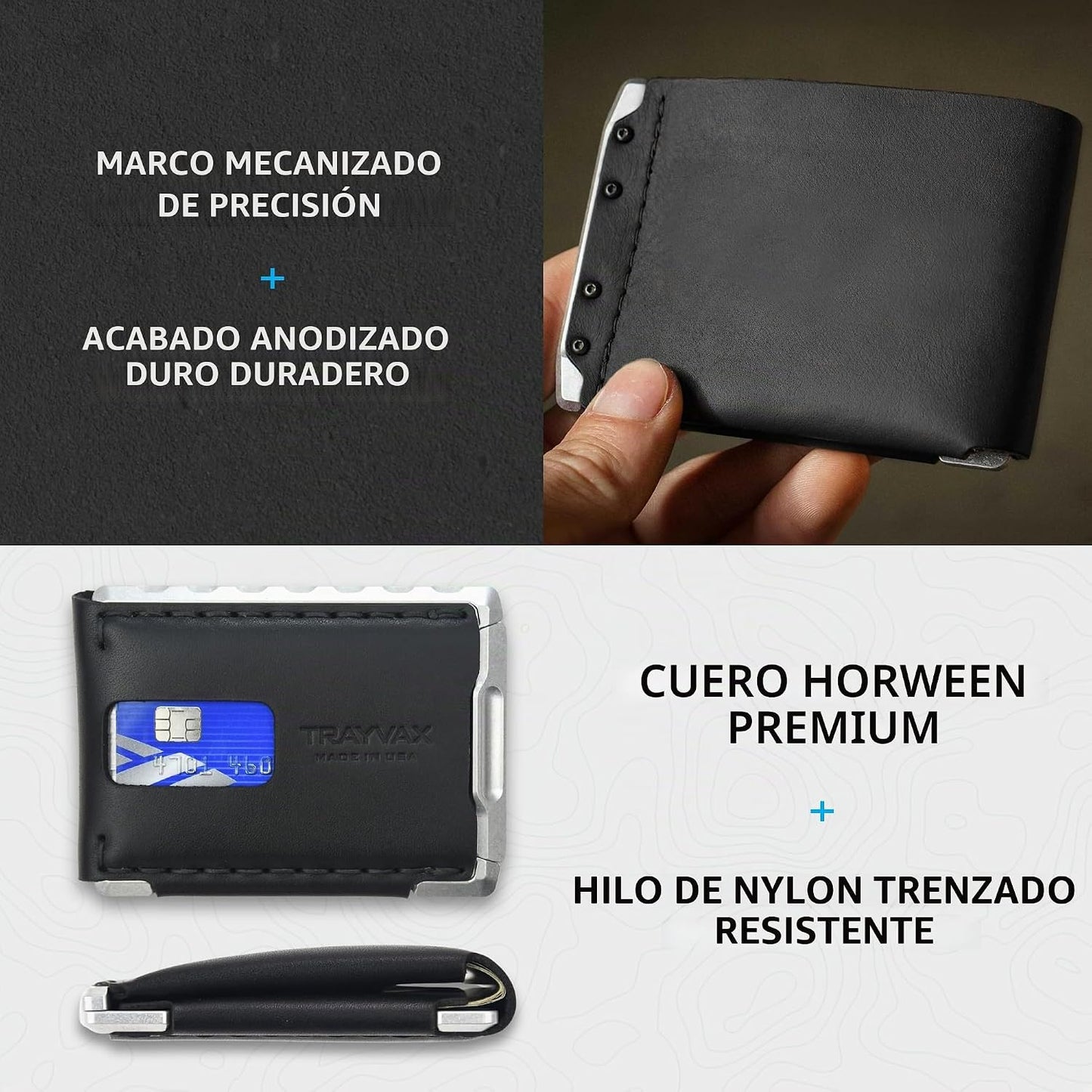 Cartera Billfold Trayvax Venture, Portador de Dinero y Tarjetas de...