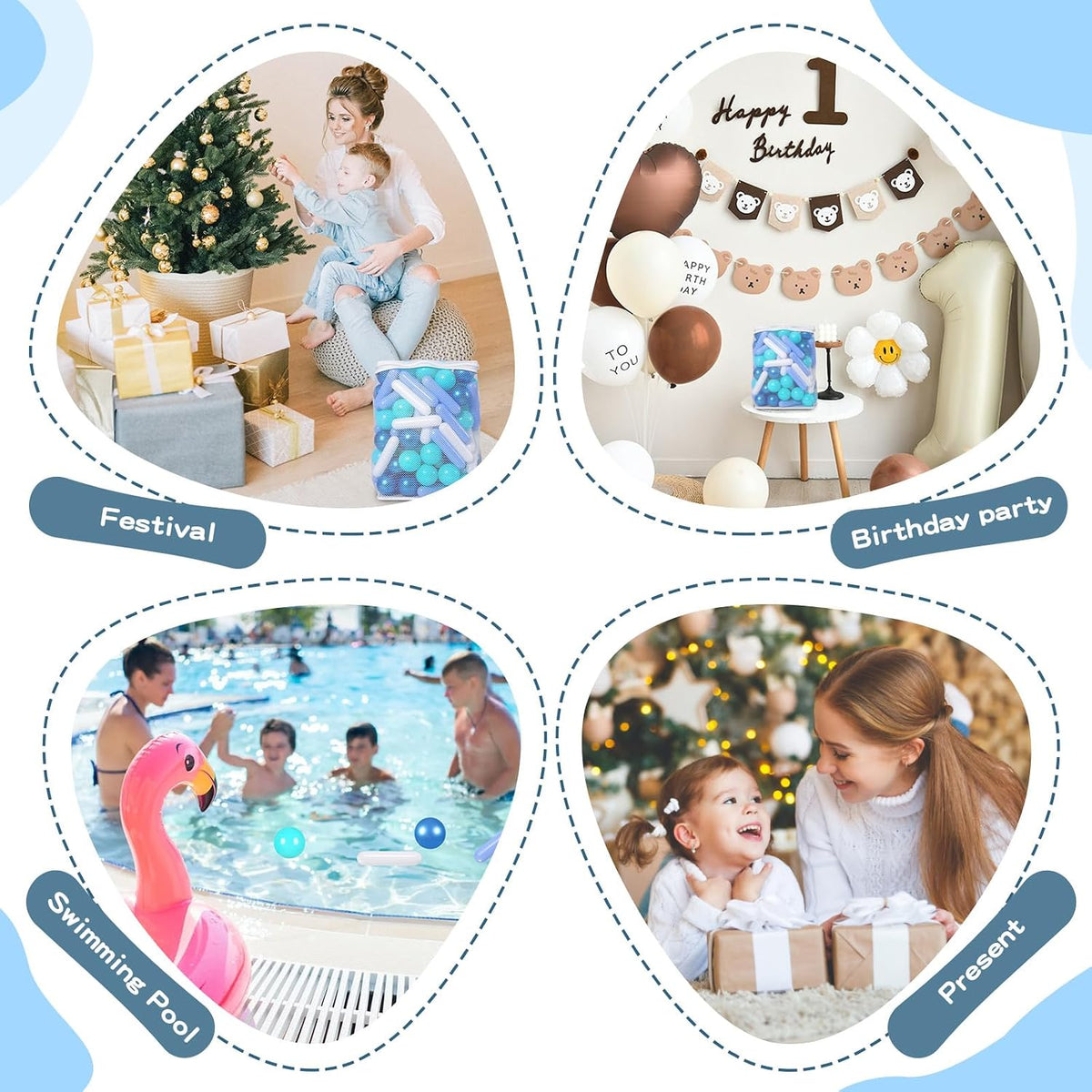 Bolas para piscina de bolas STARBOLO para niños - Paquete de 150, 2...