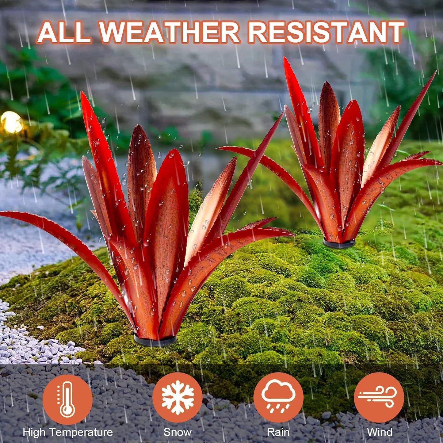 TOMBABY Agave de Metal Agrandado Engrosado Resistente al Viento Art...