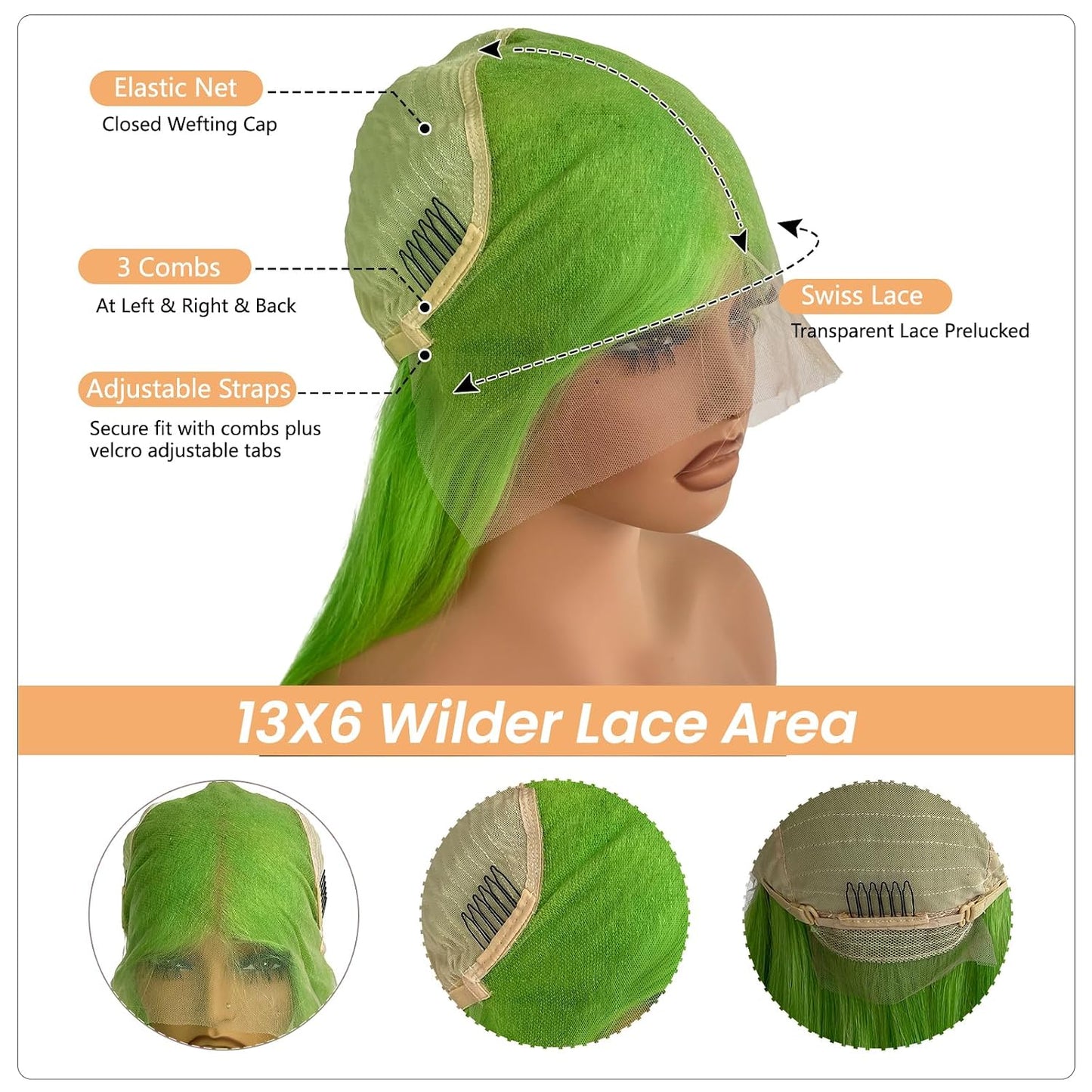 Munx Pelucas de cabello humano estilo Bob de 13 x 6 pulgadas con en...