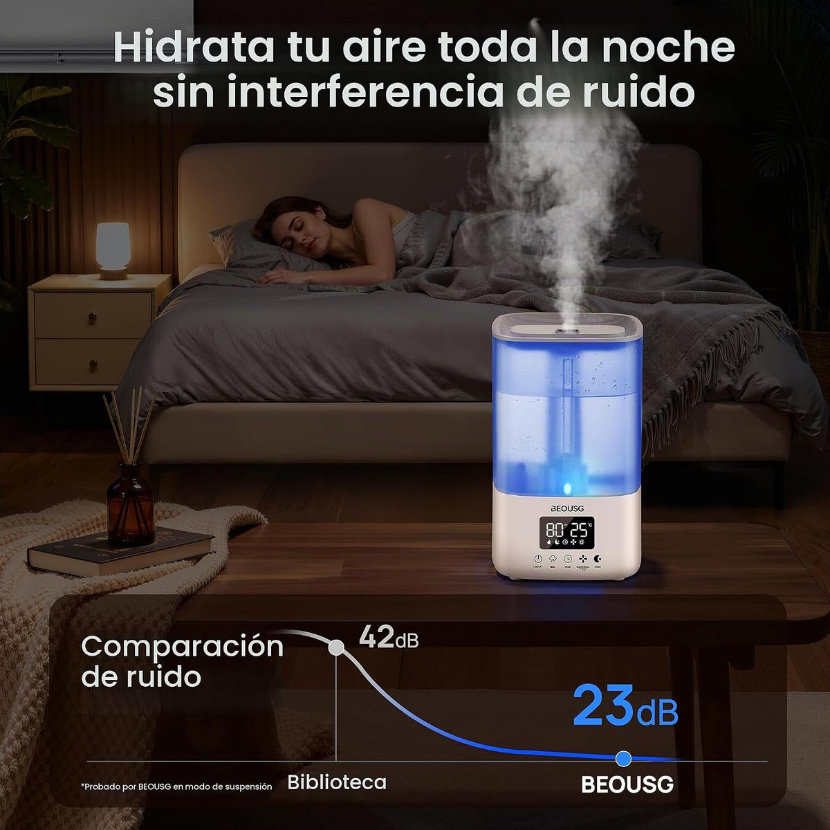 BEOUSG Humidificador ultrasónico de llenado superior de 5L, humidif...