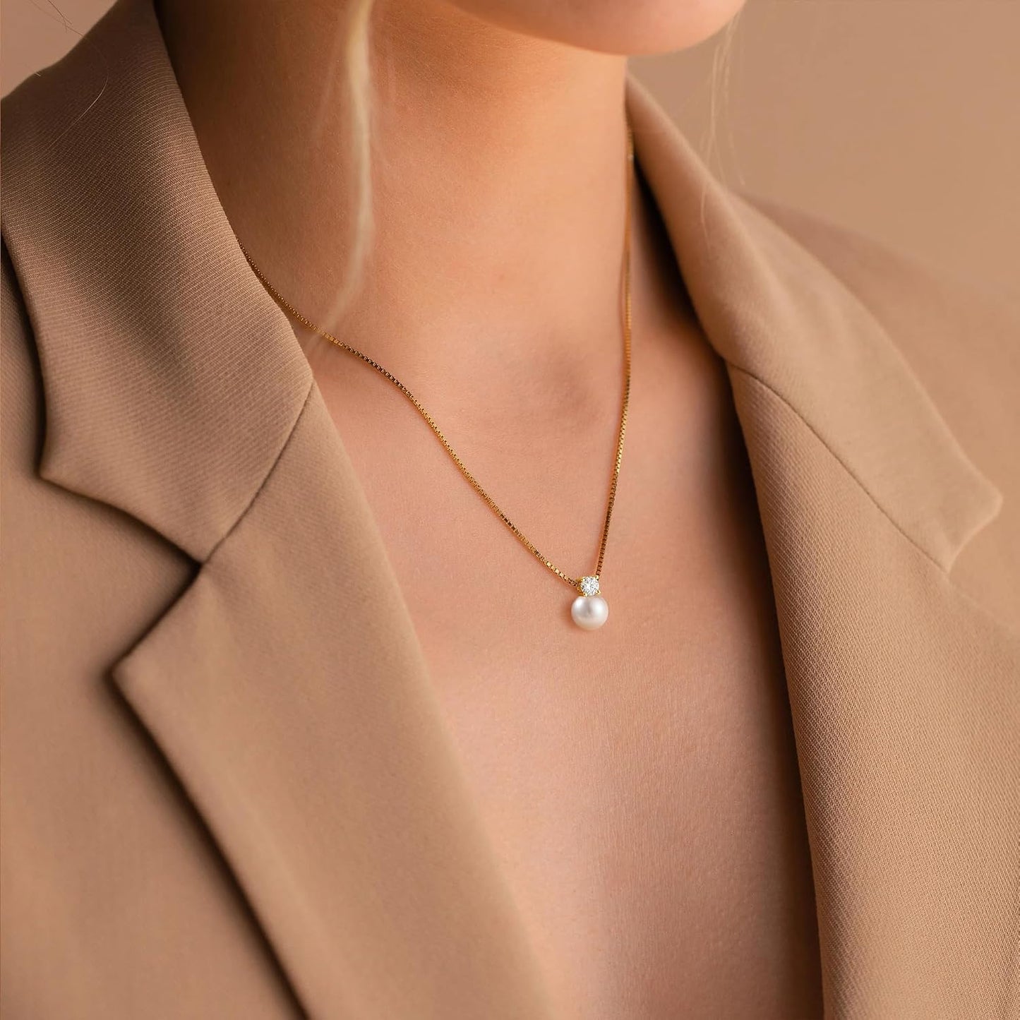 WFYOU Collares de perlas para mujer, collar de perlas redondas de a...