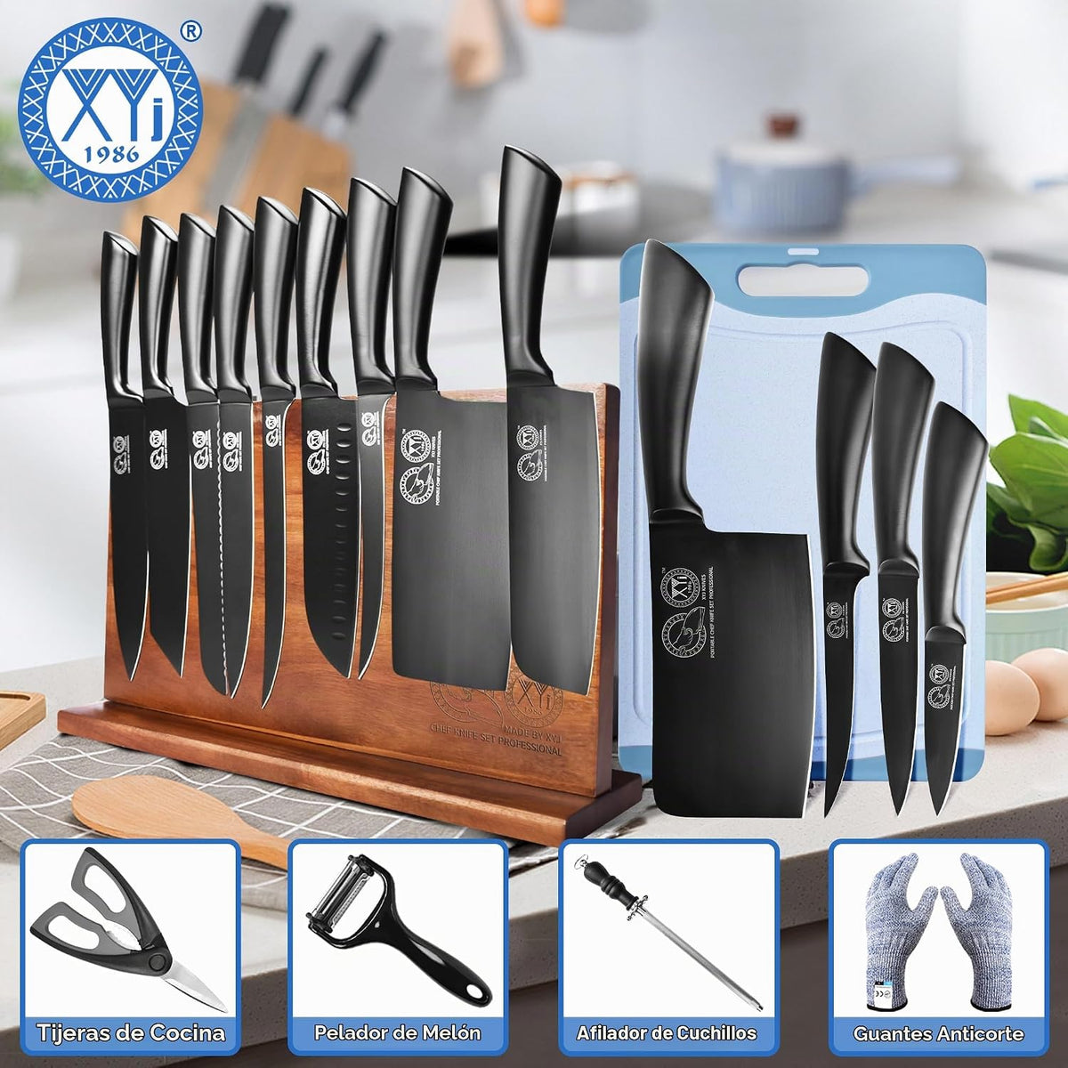 Juego de cuchillos profesionales XYJ para chefs maestros, cuchillo...