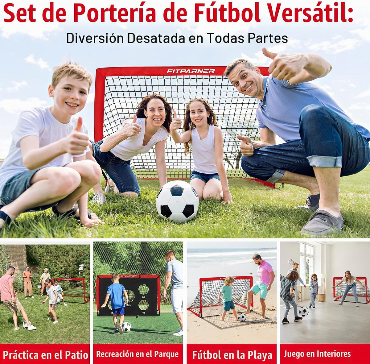 FITPARNER Portería de fútbol, portería de fútbol para niños en el p...