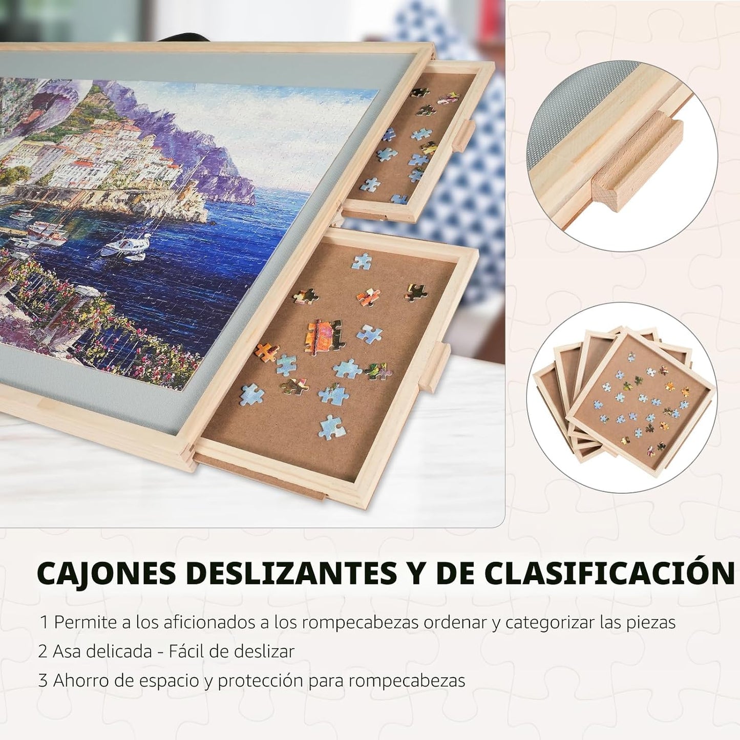 ALL4JIG, tabla de rompecabezas 2 en 1 basculante y giratoria de 150...