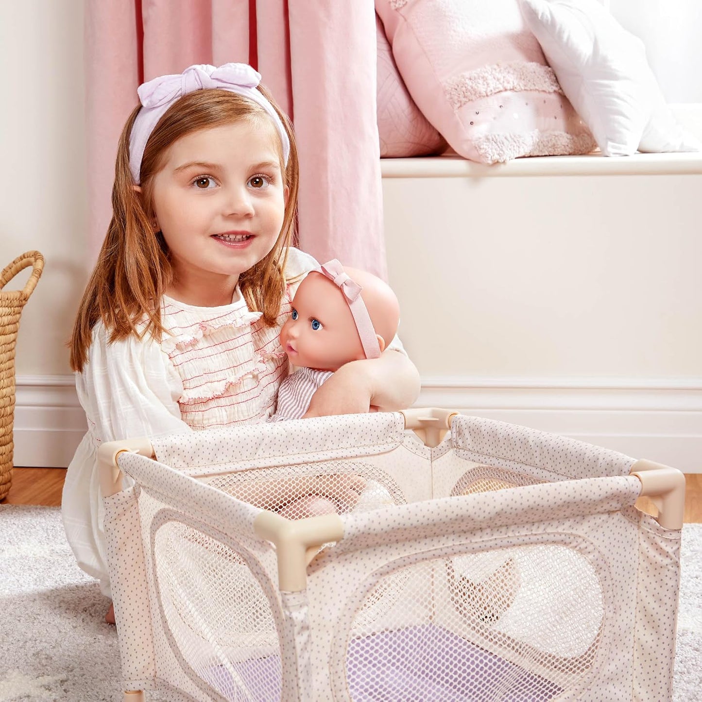 LullaBaby Juego de guardería de muñecas de bebé con muñeca de 14 pu...