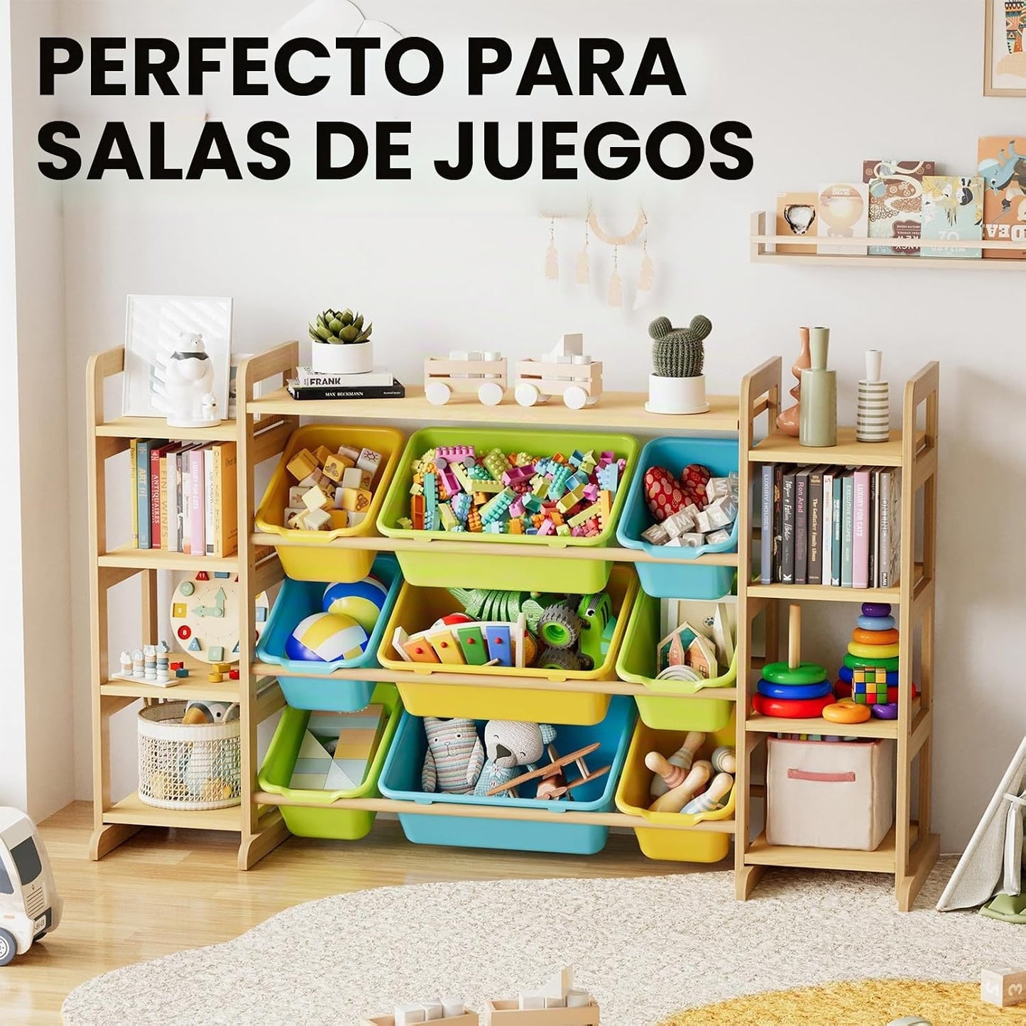 SpaceAid Organizador grande de almacenamiento de juguetes, 9 estant...