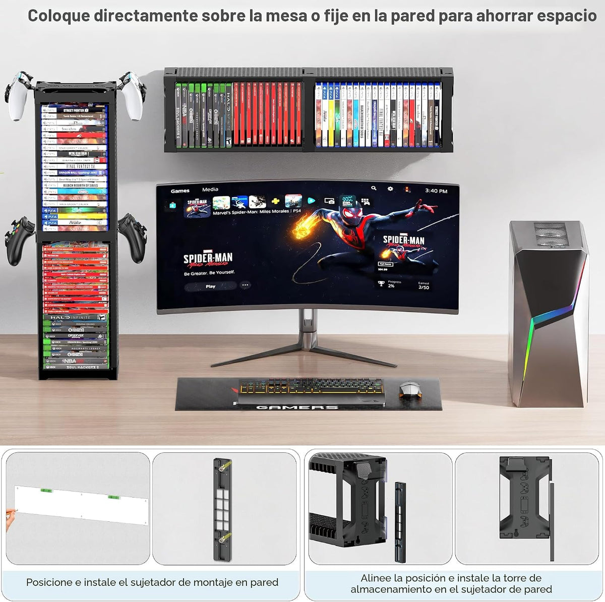 Kytok Torre Soporte de Almacenamiento Universal para Discos de Vide...