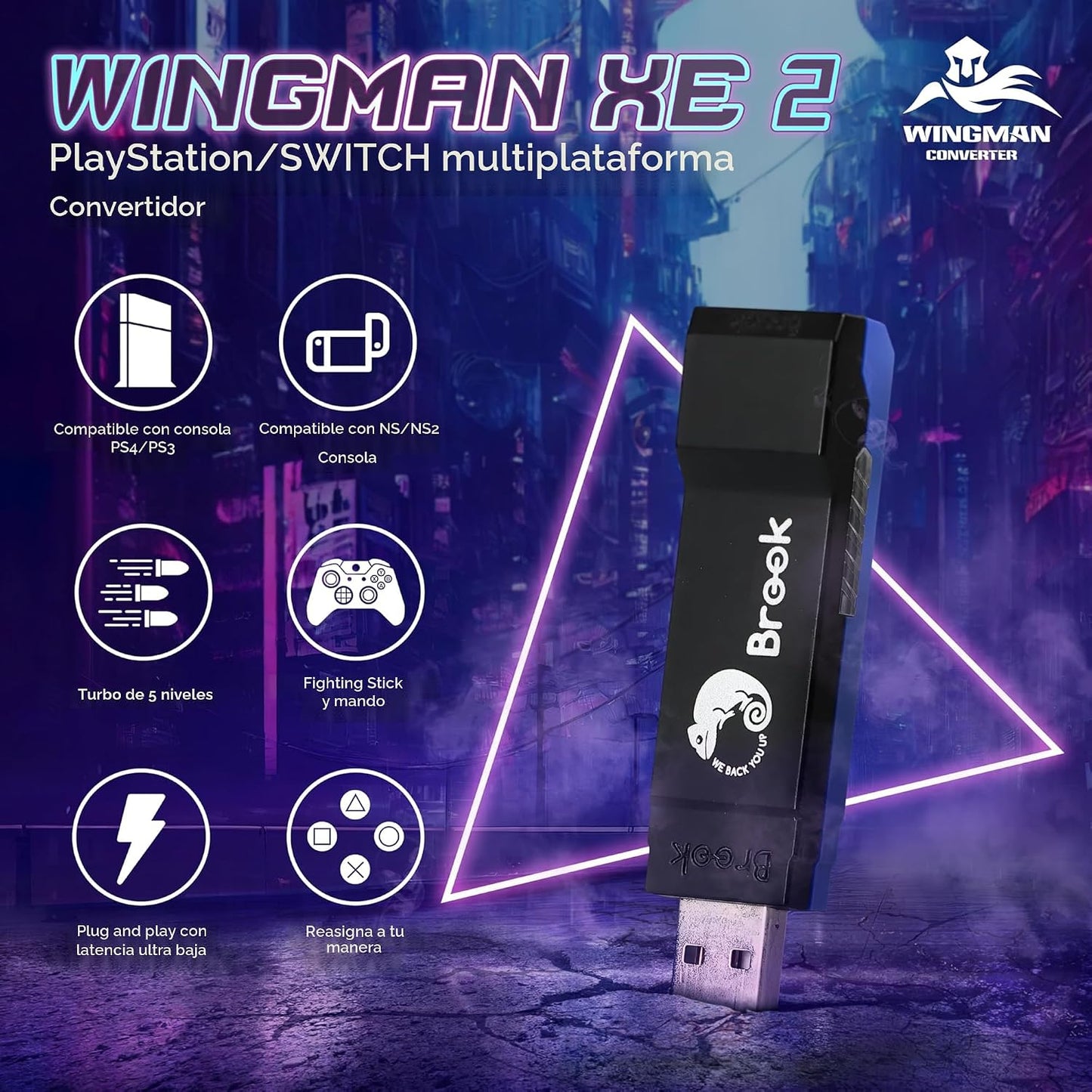 Brook Wingman XE 2 Converter - Adaptador de controlador inalámbrico...