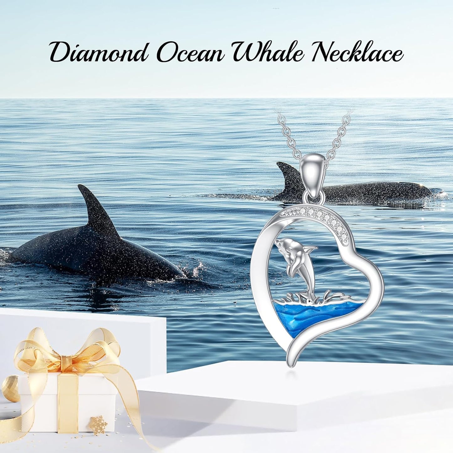 LWXIE Collar de playa de diamantes de plata de ley 925 con dije de...