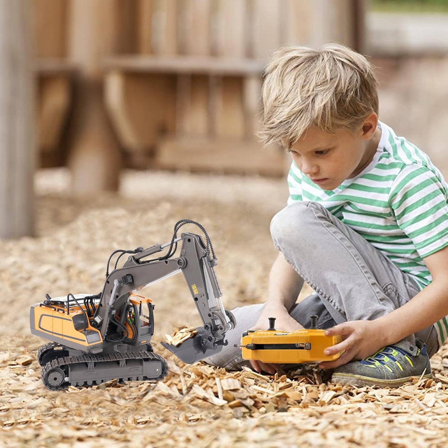 PREPOP Juguete de Excavadora con Control Remoto para niños de 6 a 1...