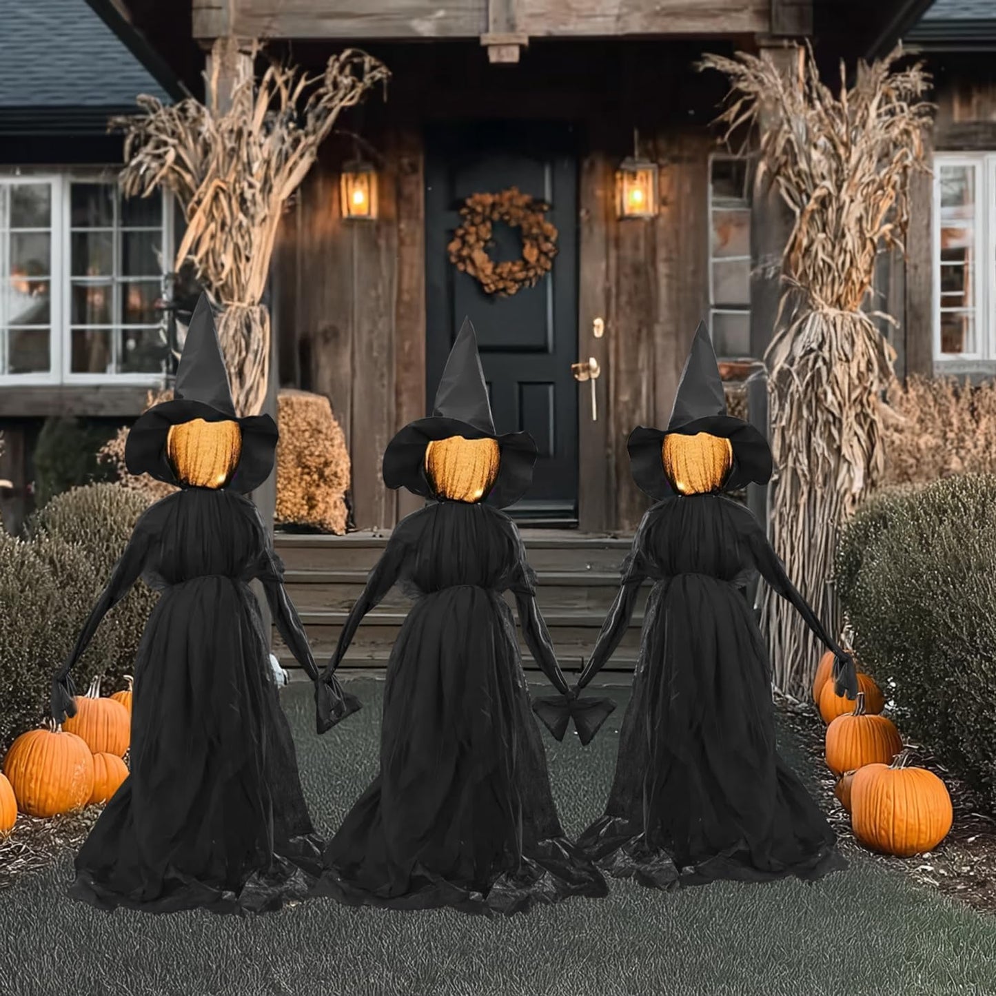 TW SHINE Decoración de bruja de Halloween para exteriores, juego de...