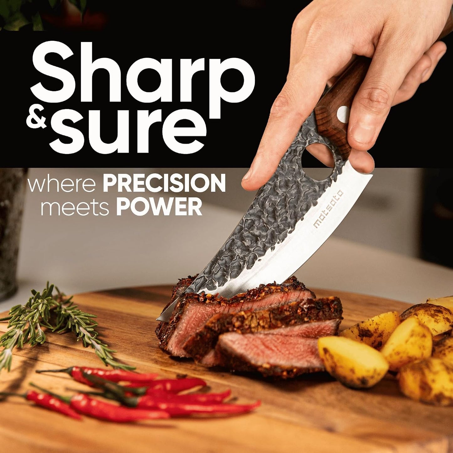 Cuchillo de chef Matsato: cuchillo de cocina perfecto para cocinar,...