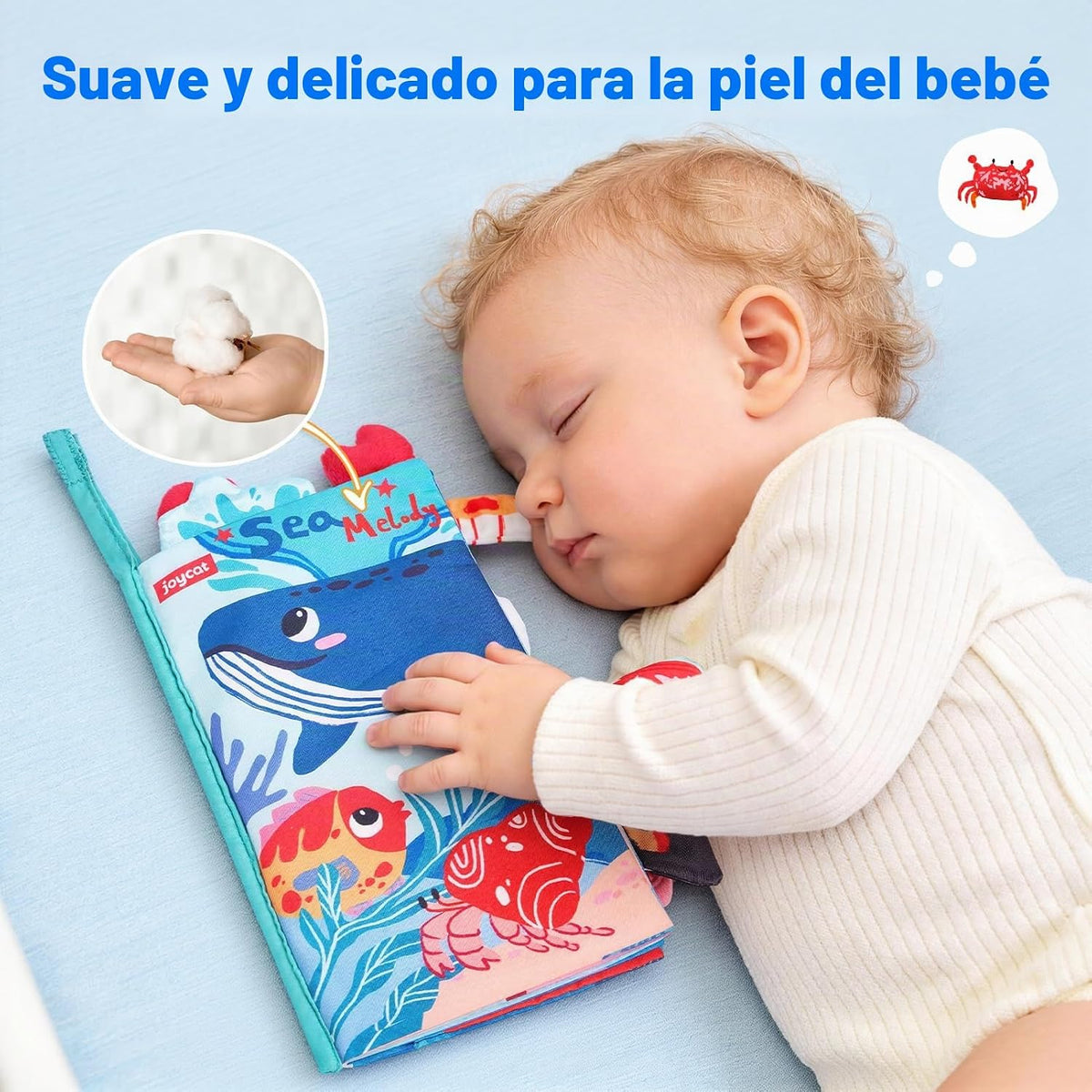 JoyCat Ocean Libros de Bebé Juegos 0-6 Meses, Libros de Tela para B...