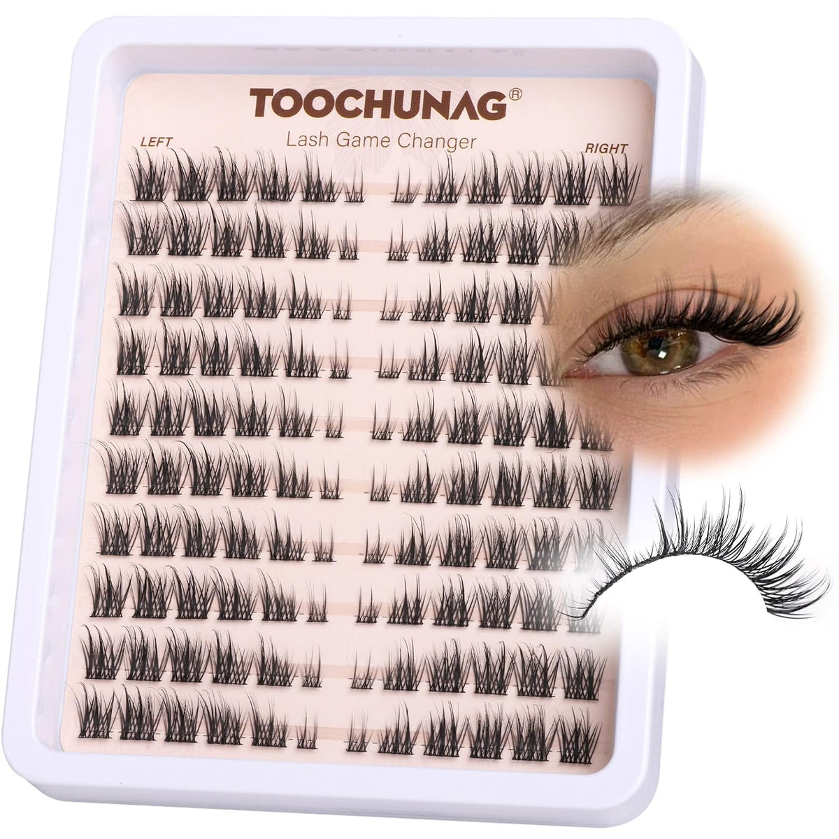 TOOCHUNAG Wispy - Extensiones de pestañas en racimo naturales, 3D,...