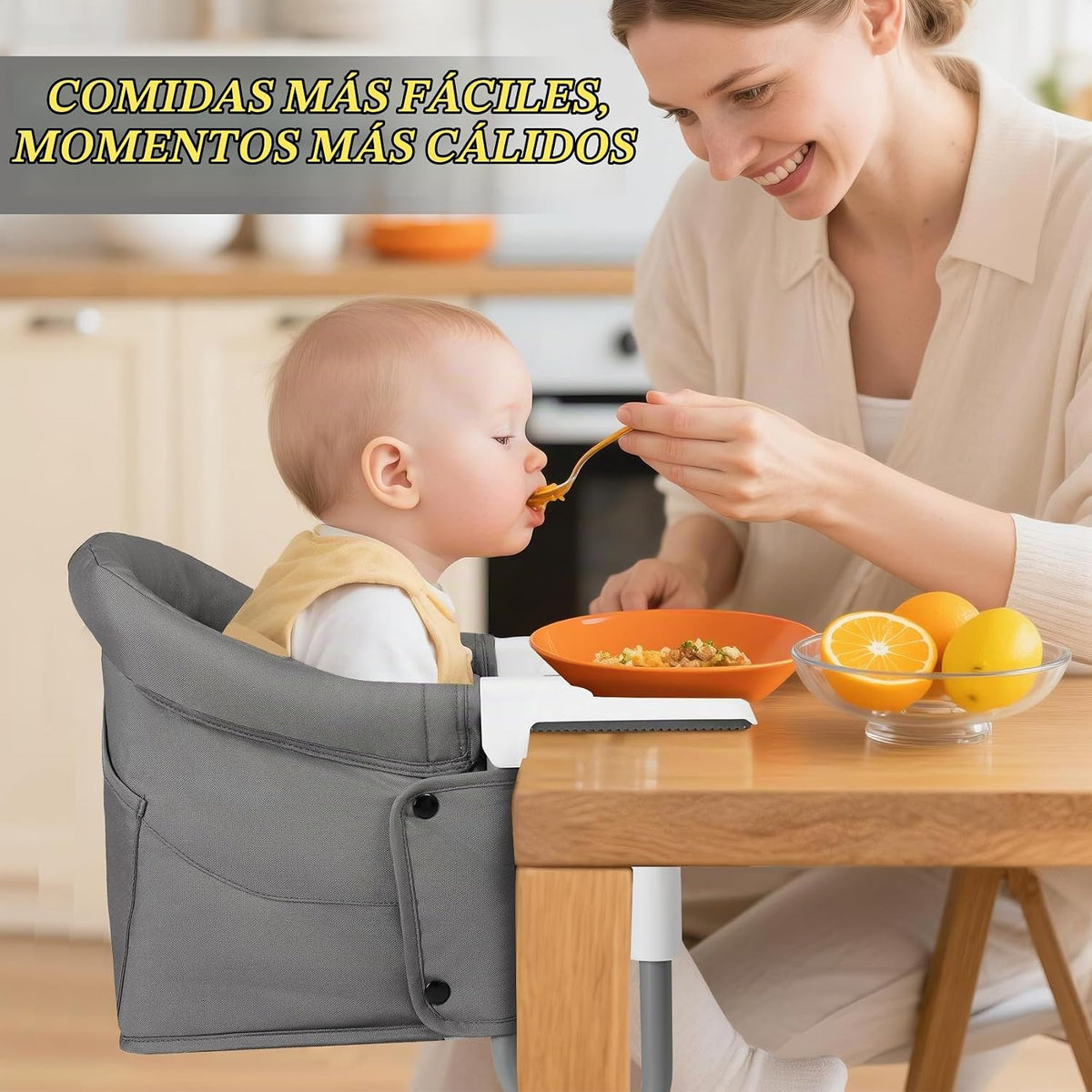 WeierDa Silla alta de gancho portátil y plegable para bebés de 6 a...