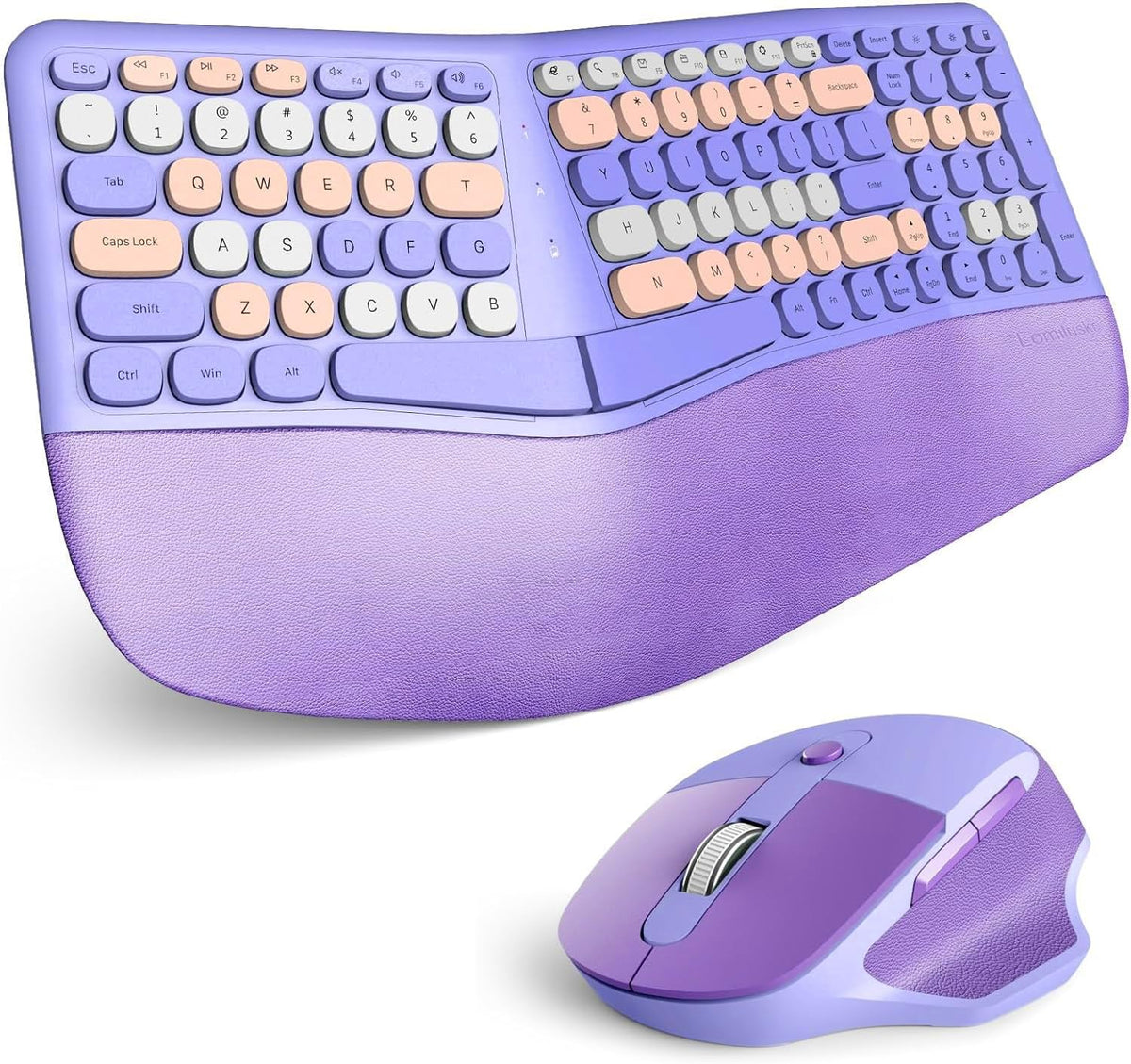 Combo de teclado y mouse ergonómico inalámbrico con reposamuñecas d...