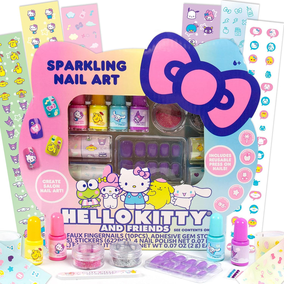 Kit de Arte de Uñas de Hello Kitty y Amigos con Efectos Brillantes