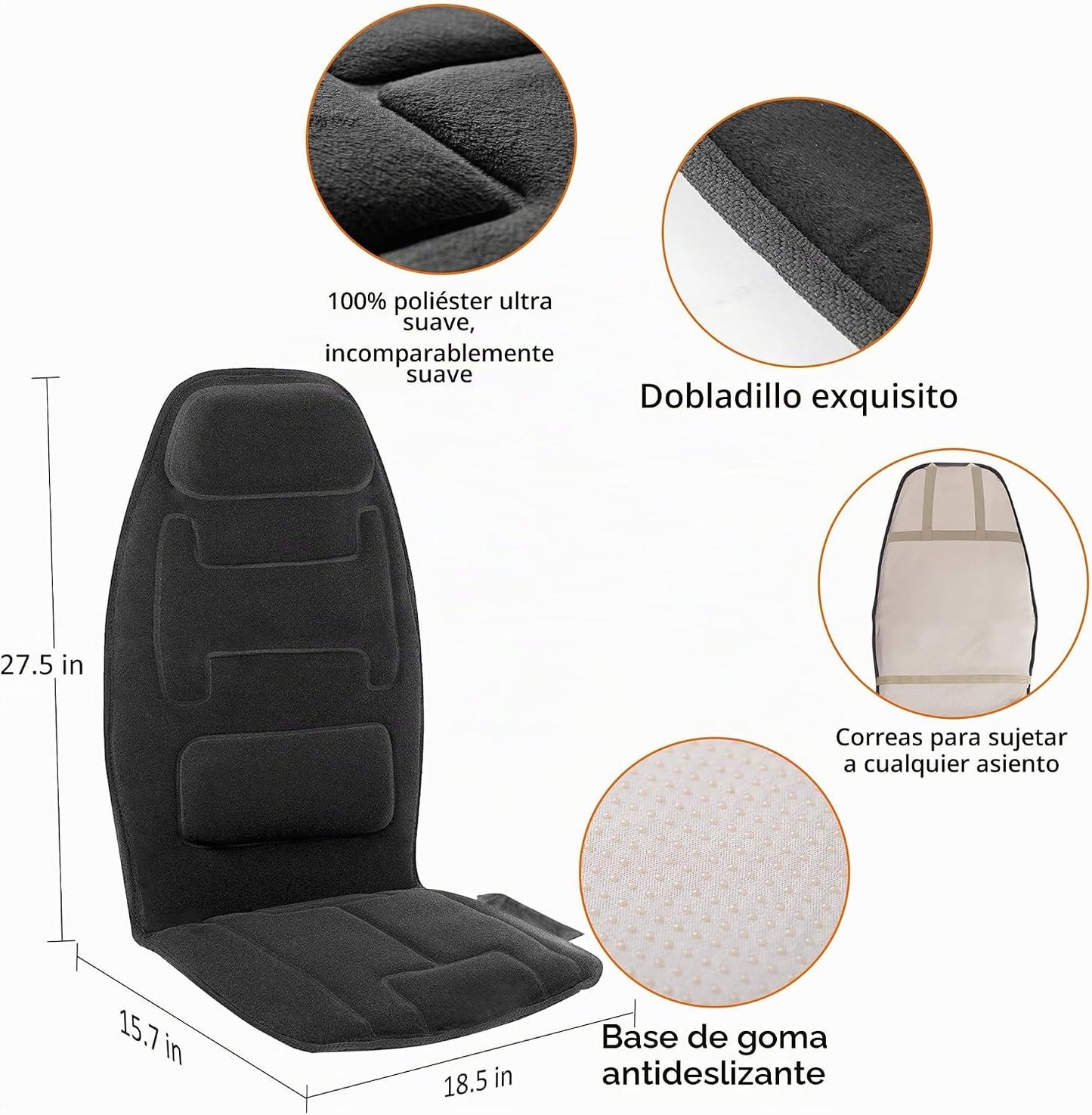 Snailax Cojín de asiento de masaje con 2 niveles de calor \u2013 Al...