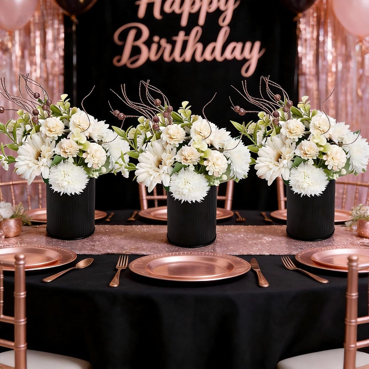 DIYDOFUN Centros de mesa para fiestas, juego de 6 arreglos florales...