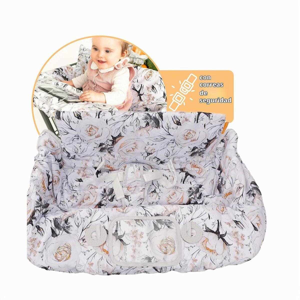 Binxy Baby 2 en 1 Funda cómoda para silla alta y carrito de compras...