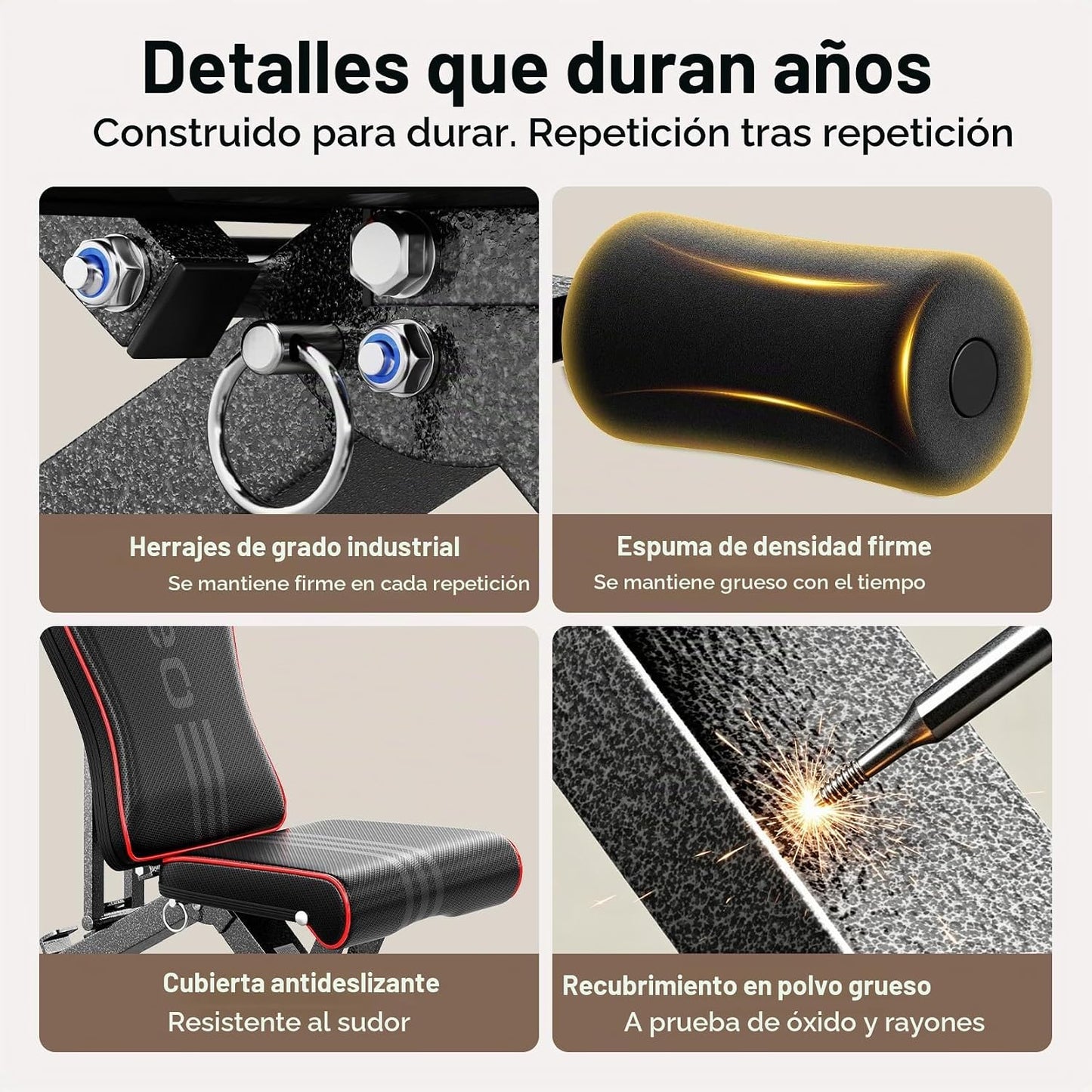 Banco de pesas ajustable YOLEO, certificado ASTM 827LBS | 98% premo...