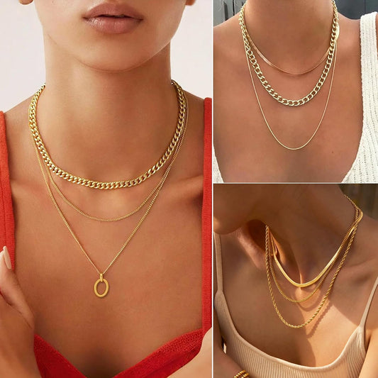 FAXHION Juego de joyas de oro para mujer, 68 piezas, con 7 collares...
