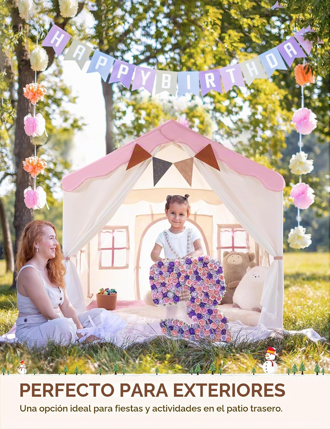 besrey Tienda de campaña para niños, tienda de campaña 2 en 1 con a...