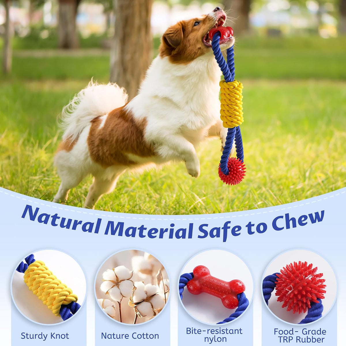 Aitmexcn Juguetes interactivos de cuerda para perros, juegos de tir...