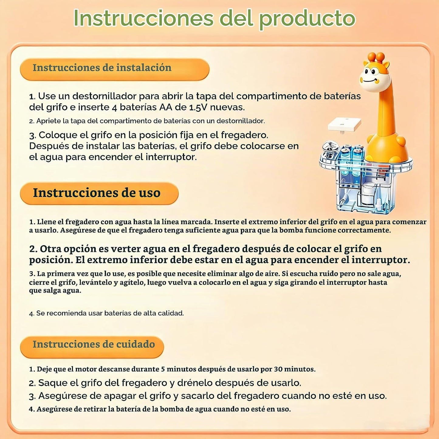 HOLYFUN Fregadero de cocina con agua corriente, juguete de mesa de...