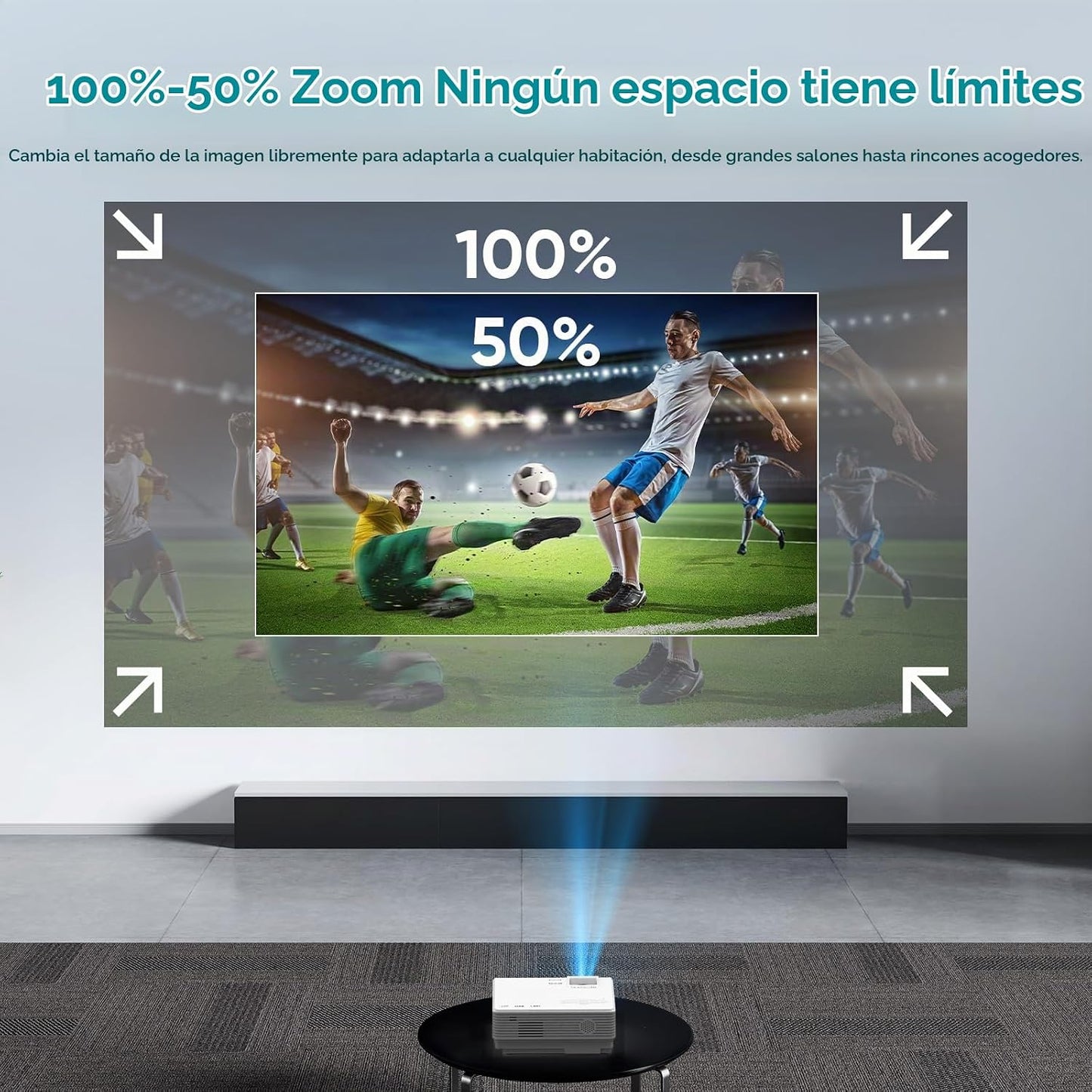 NISOO Mini proyector con WiFi y Bluetooth, proyector de cine al air...