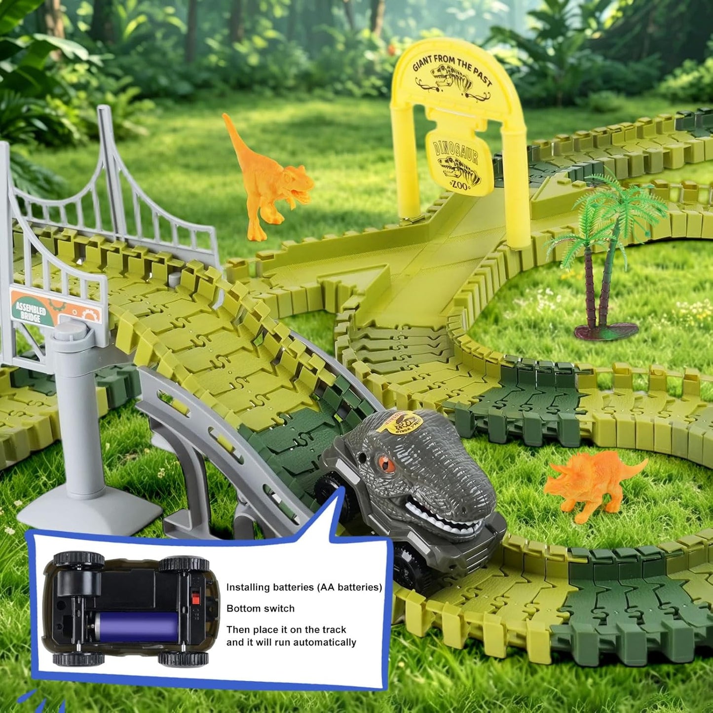 TGJH Juguetes de carreras de dinosaurios para niños, regalos de cum...