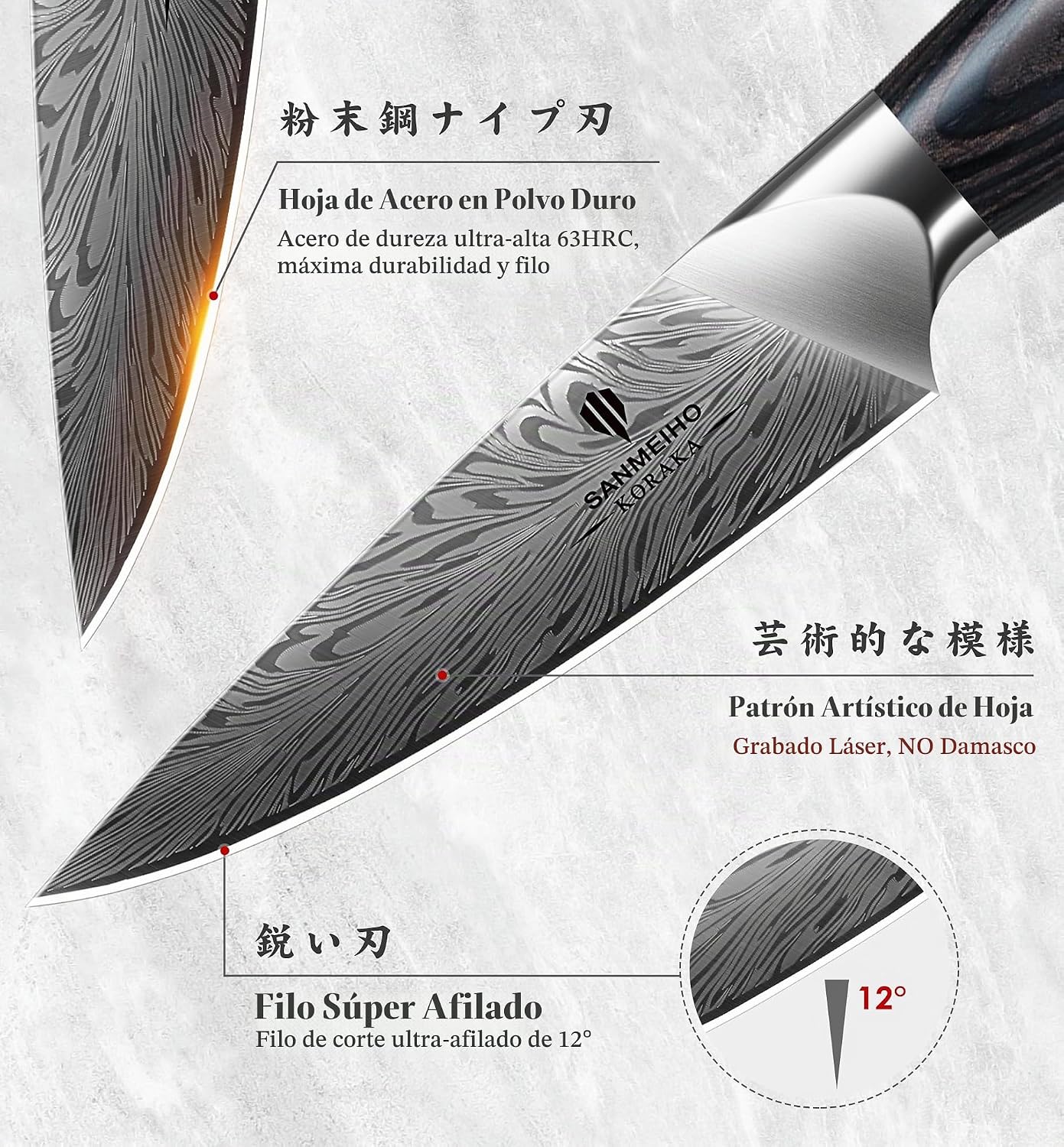 SANMEIHO Cuchillo de pelar de cocina de 4.5 pulgadas \u2013 Cuchill...